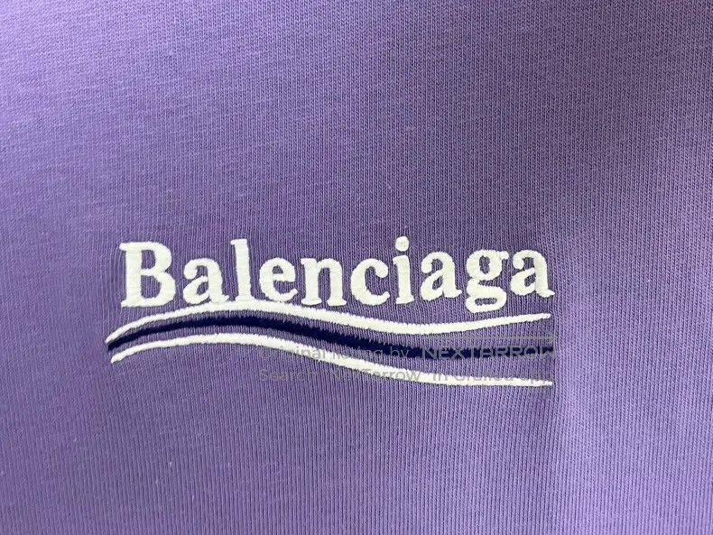 Balenciaga Balenciaga Black Label Purple Logo Short Sleeve T-Shirt Size US XXS / EU 40 - 4 Thumbnail