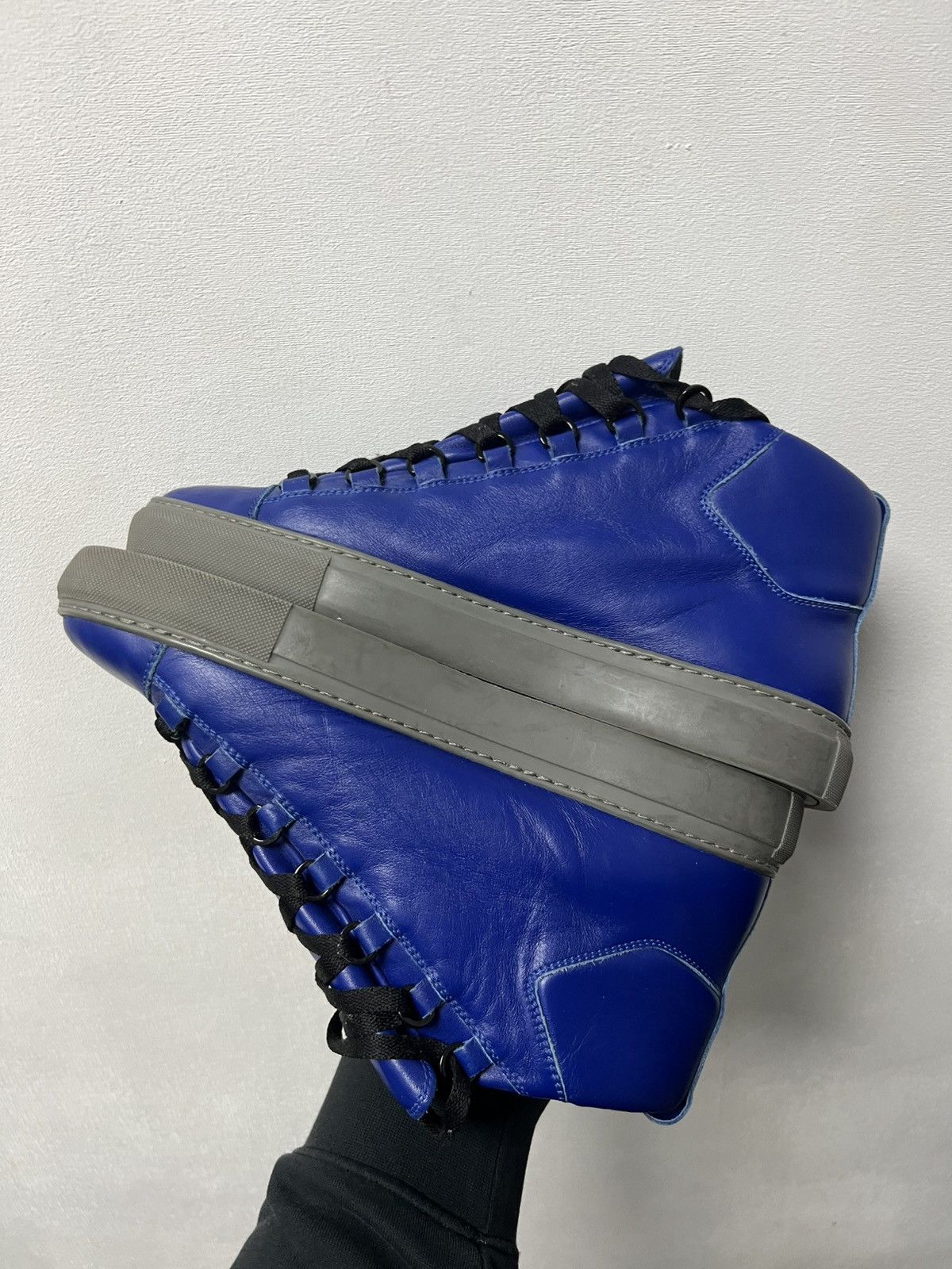 Balenciaga Balenciaga Arena High Black Cracked Leather Sneakers Size US 8 / EU 41 - 9 Thumbnail