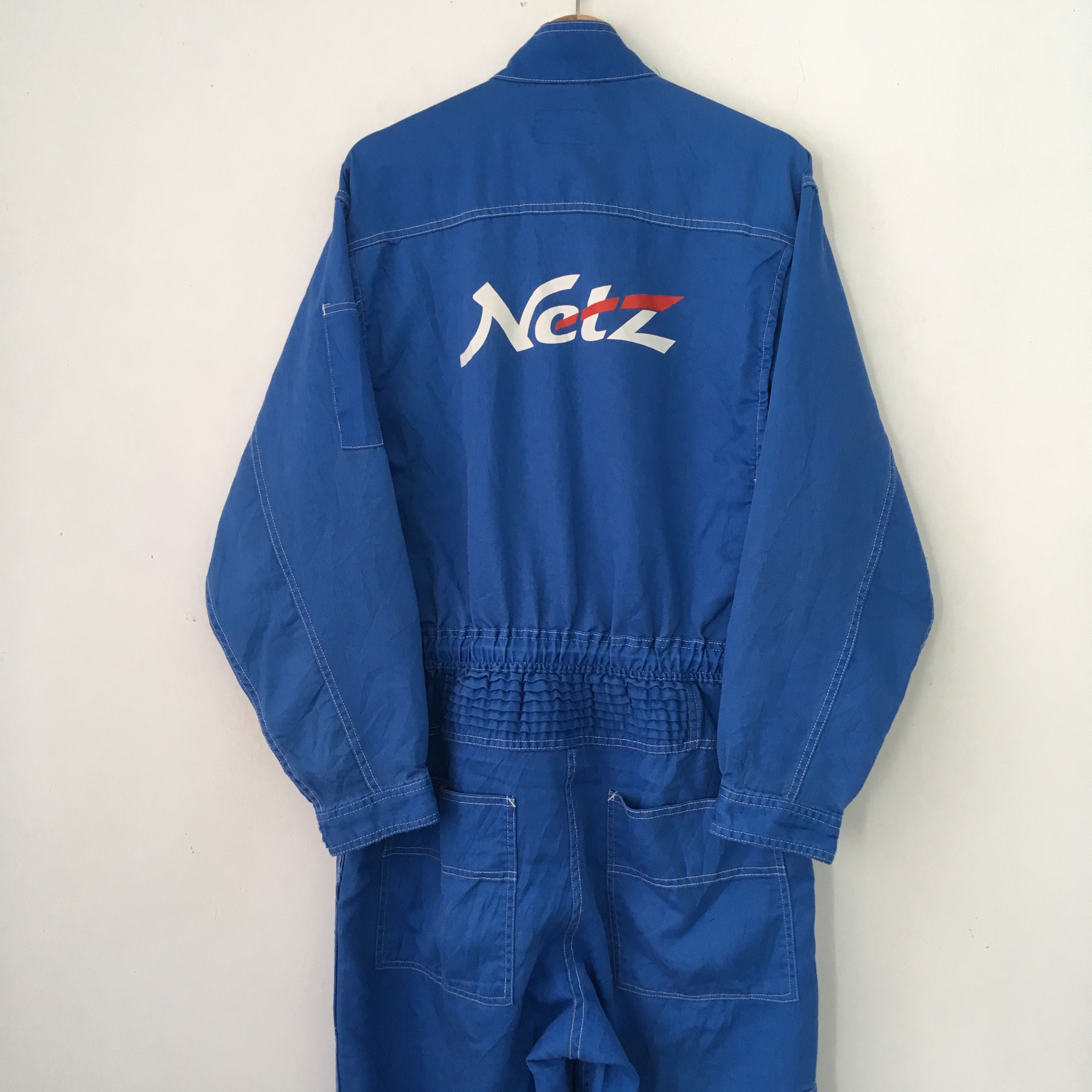 Japanese Brand Vintage 90's Netz Japan Factory Blue Coverall Racing Coat Size US L / EU 52-54 / 3 - 4 Thumbnail