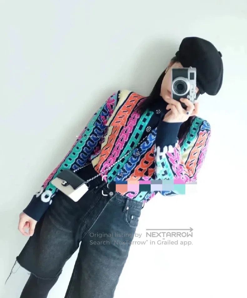 Chanel Chanel 21K colourful letter striped knitted sweater Size XXS / US 00 / IT 34 - 4 Thumbnail