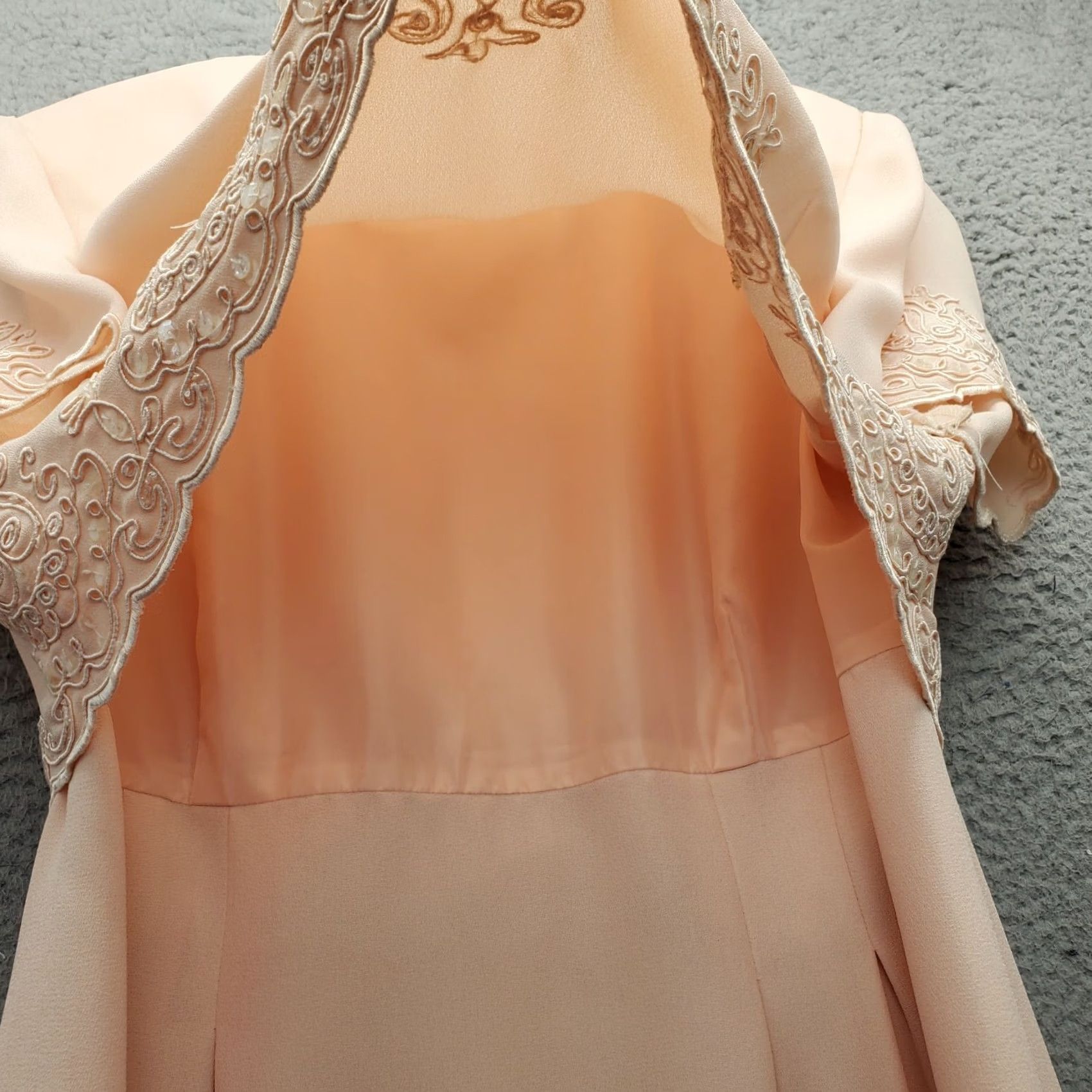 Vintage R&M Richards Maxi Dress Womens 14 Pink Sequin Guipure Crepe Shoulder Pads Vented Shirt Adult Womens Pink Sequin Guipure Crepe Maxi Dress 14 Size XL / US 12-14 / IT 48-50 - 6 Thumbnail