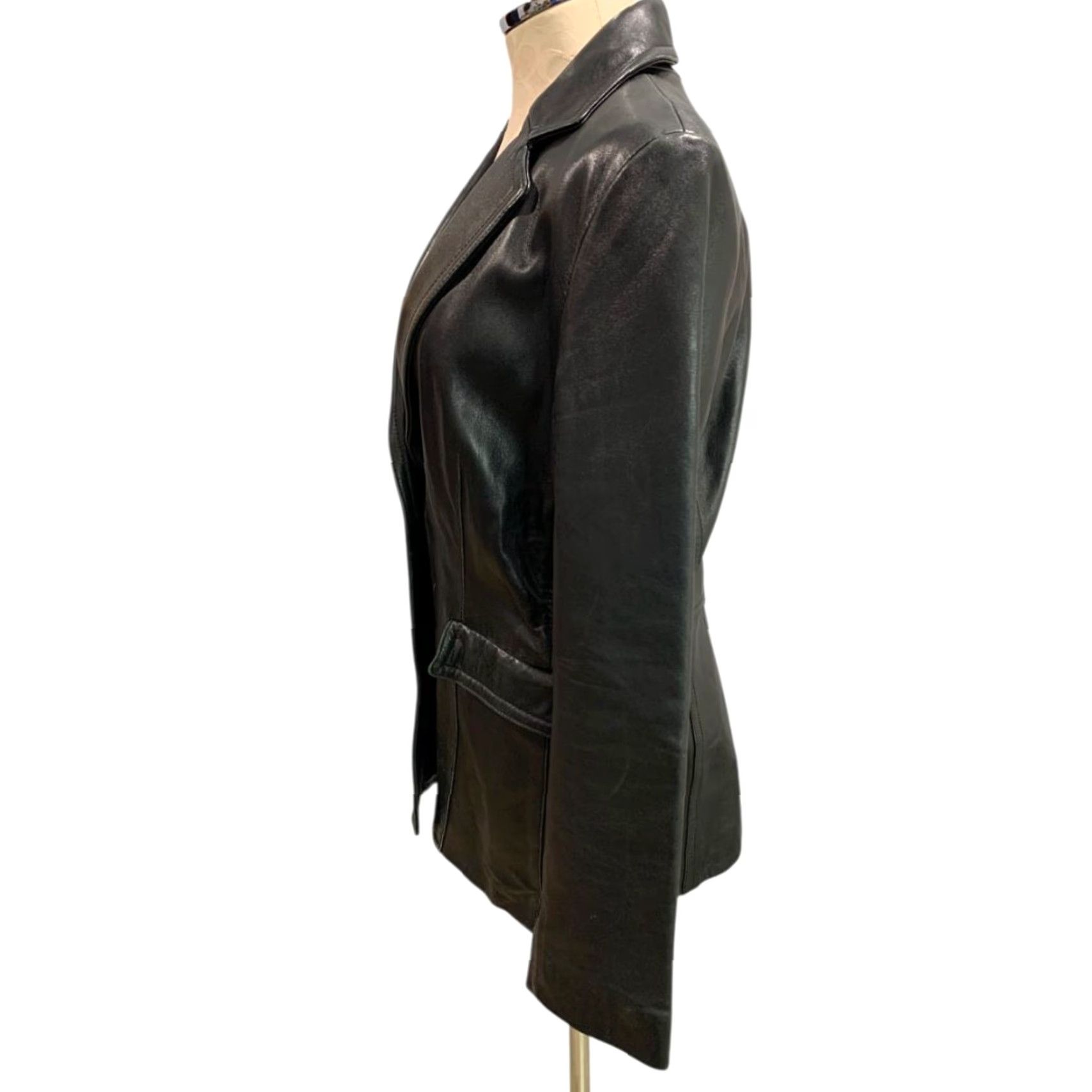 Nine West Nine West Womens Leather Jacket Black Size Medium Biker Jacket Modern Soft Adult Womens Size M / US 6-8 / IT 42-44 - 5 Thumbnail