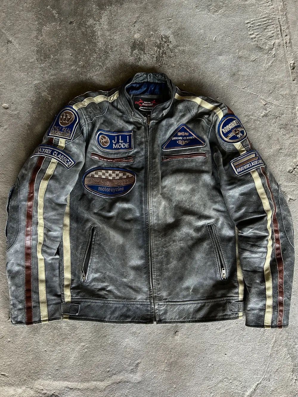 Hysteric Glamour VINTAGE MARLBORO FERRARI STYLE BOXY RACING LEATHER JACKET Size US L / EU 52-54 / 3 - 4 Thumbnail
