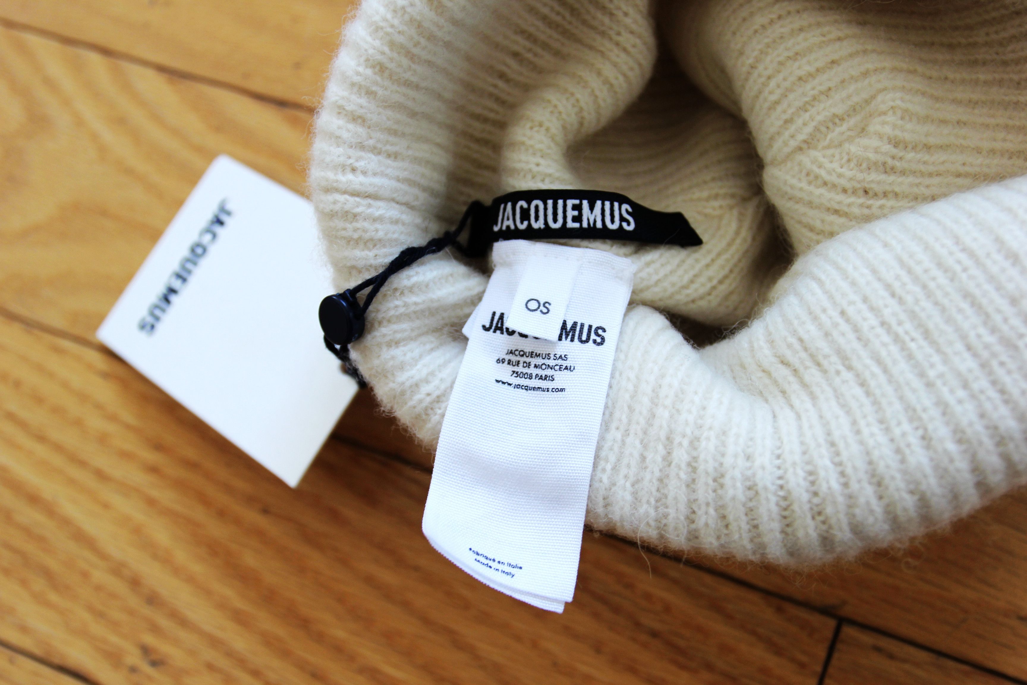 Jacquemus BNWT AW25 JACQUEMUS LE BONNET GROS TUQUE BEANIE OFF WHITE Size ONE SIZE - 3 Thumbnail