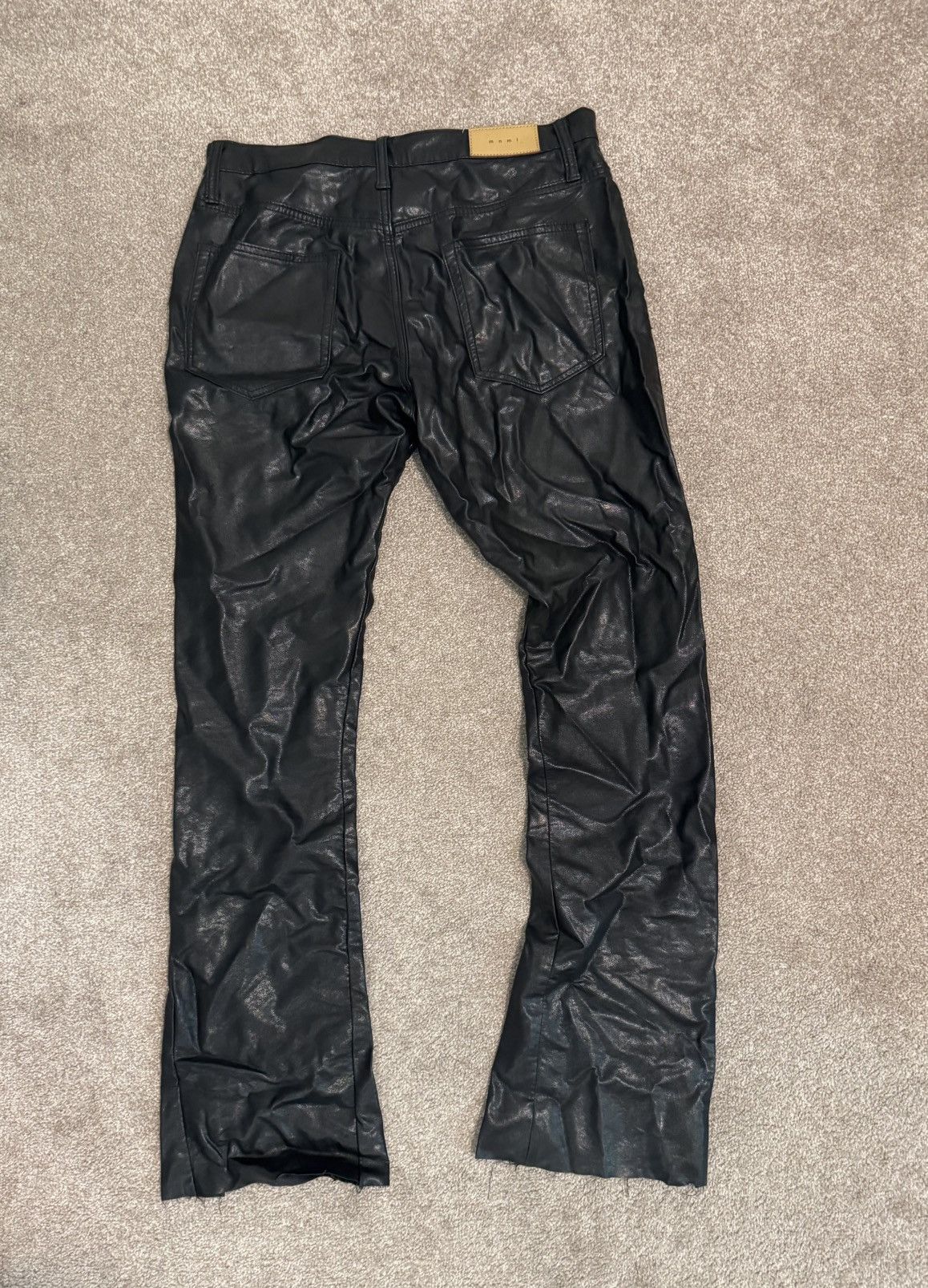 Designer × Japanese Brand WAXED LEATHER FLARES Size US 32 / EU 48 - 2 Thumbnail