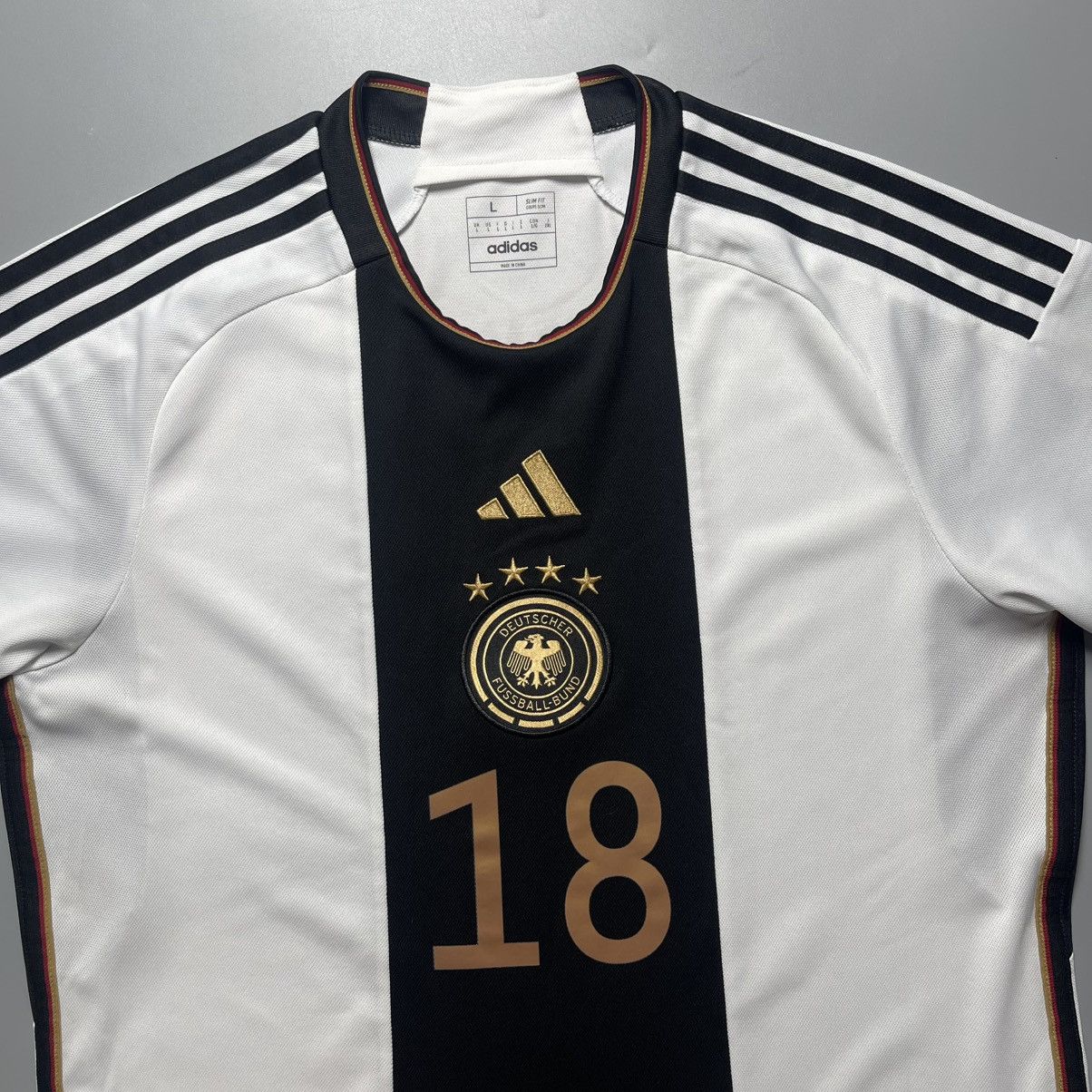 Adidas GERMANY ADIDAS 2022 WORLD CUP FOOTBALL JERSEY #18 KLINSMANN Size US L / EU 52-54 / 3 - 4 Thumbnail