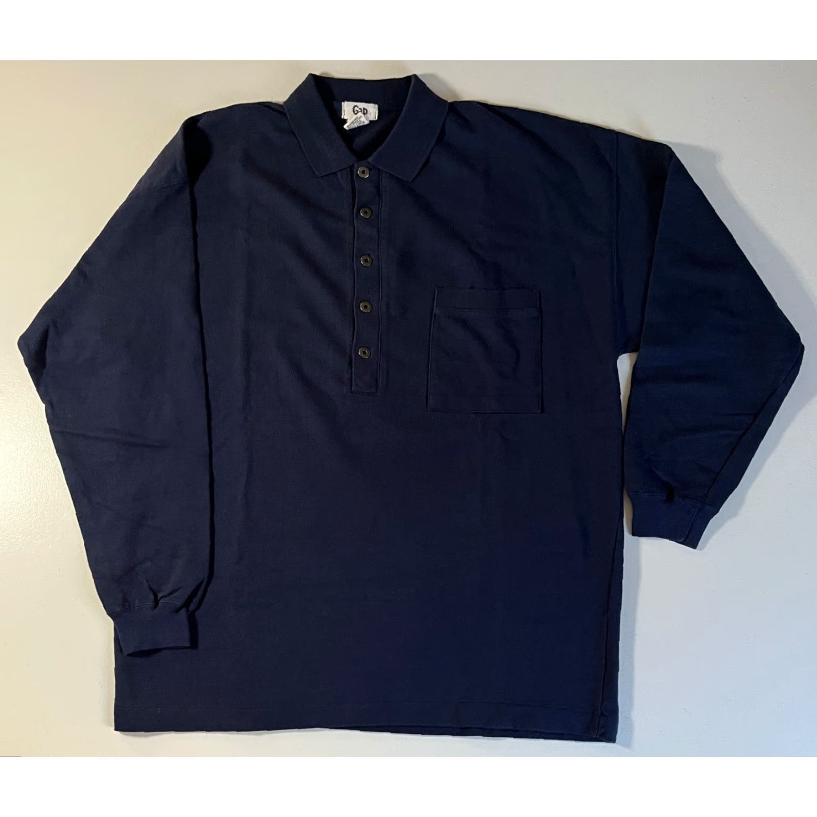 Gap VINTAGE Gap Polo Shirt Long Sleeve Men’s Navy Sz M Relaxed Fit Shirt Size US M / EU 48-50 / 2 - 7 Thumbnail