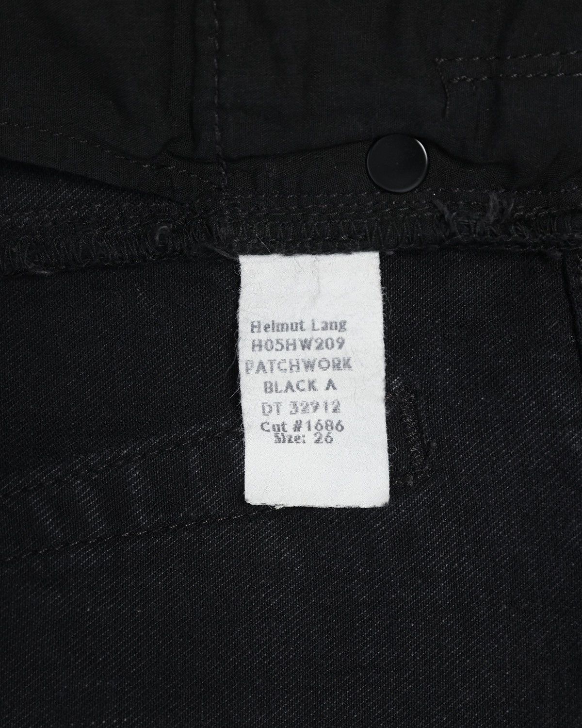 Helmut Lang “High Rise Crop Slim Vintage Black Patchwork” Denim Size US 27 - 6 Thumbnail