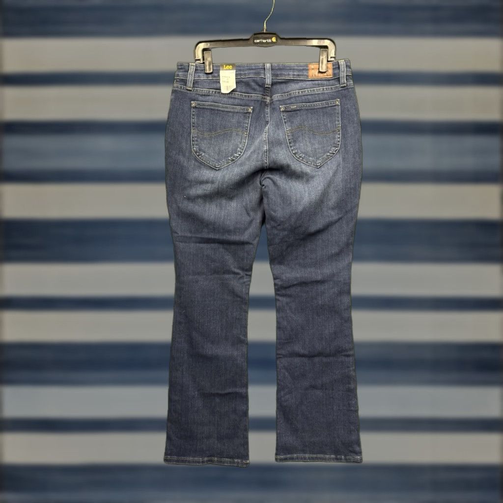 Lee Lee Bootcut Jeans Womens 14 Dark Wash Denim Mid Rise Stretch Work NWT Size 24" / US 00 / IT 34 - 1 Thumbnail
