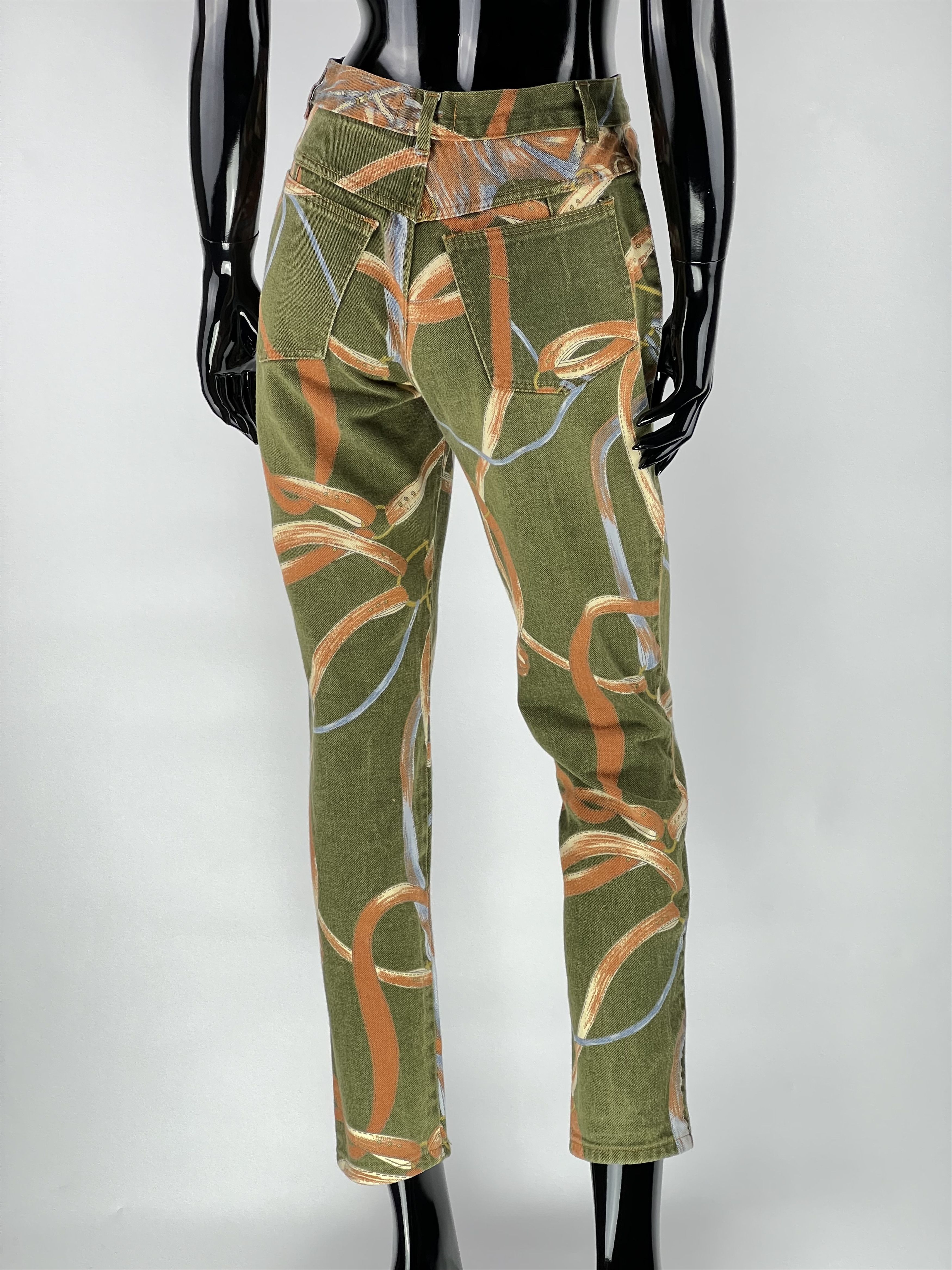 Vintage Parosh Rare Vintage Printed Jeans Size 31 Made in Italy Size 25" / US 0 / IT 36 - 3 Thumbnail