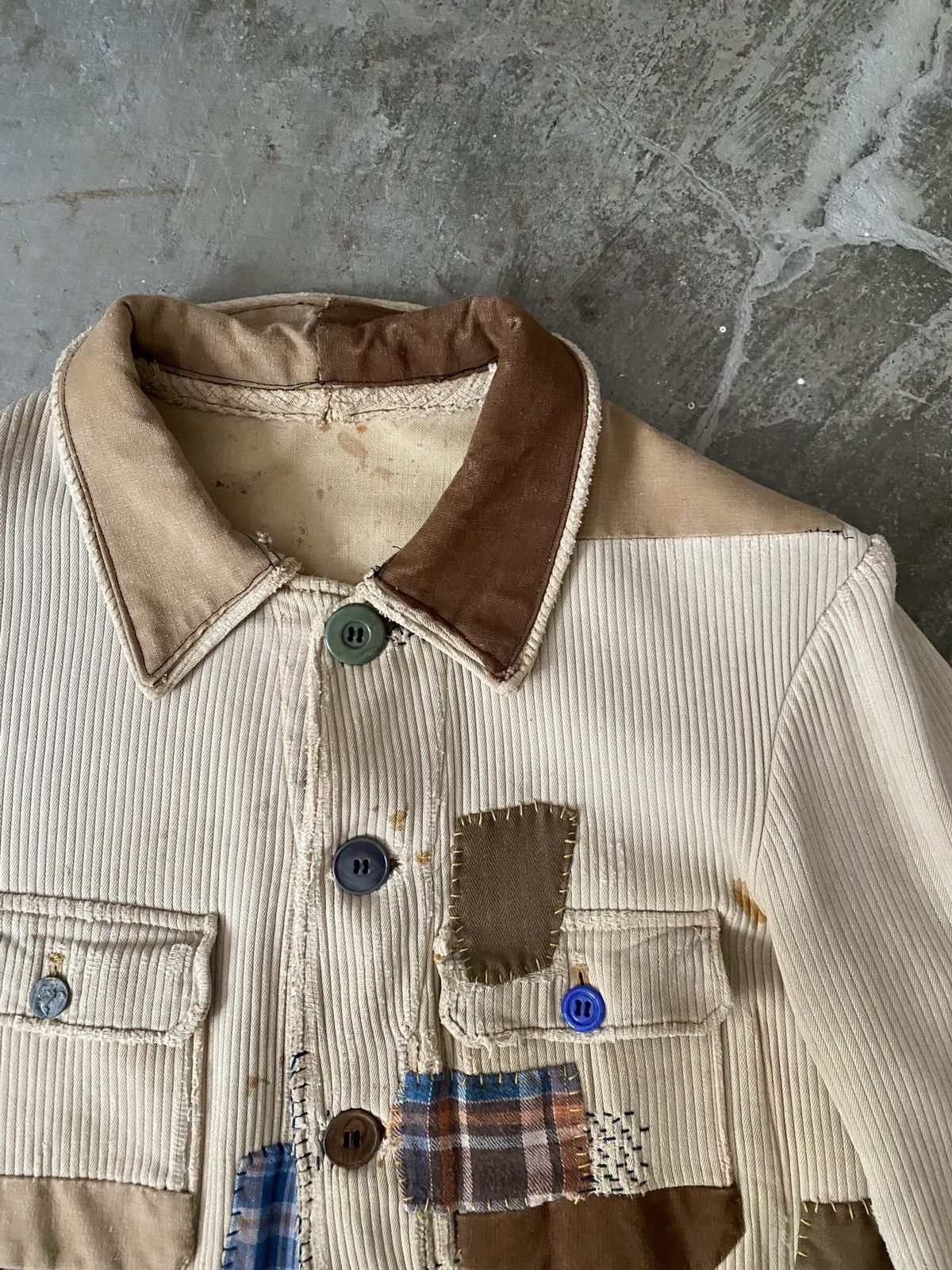 Vintage Vintage 1950s French Hunting Jacket Remake Patchwork Kapital Size US M / EU 48-50 / 2 - 2 Thumbnail