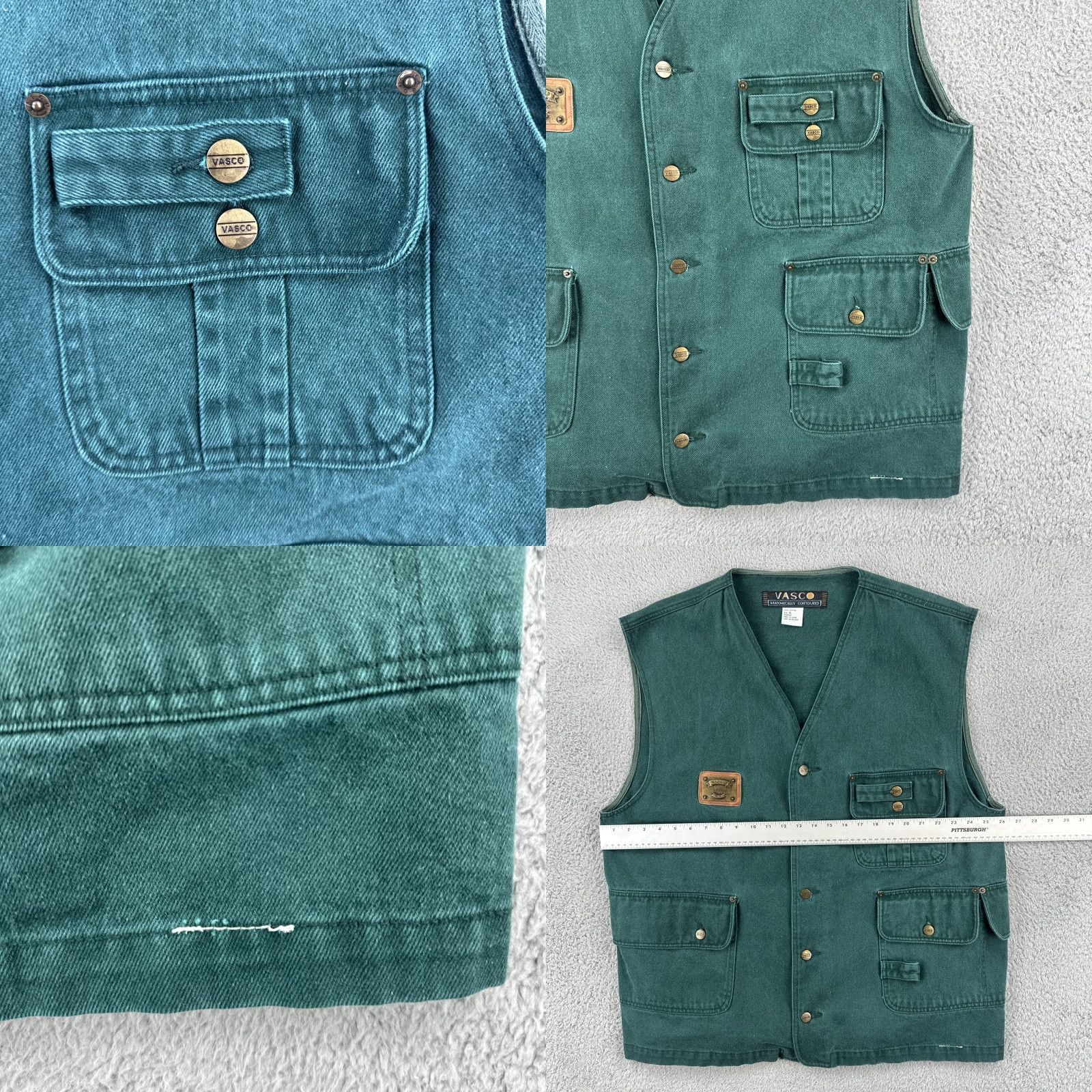 Vintage VINTAGE Vasco Vest Shirt XL Green Cotton Button Up Multiple Pockets Men AC Vintage Classic Outdoor Hunting Hiking Size US XL / EU 56 / 4 - 8 Thumbnail