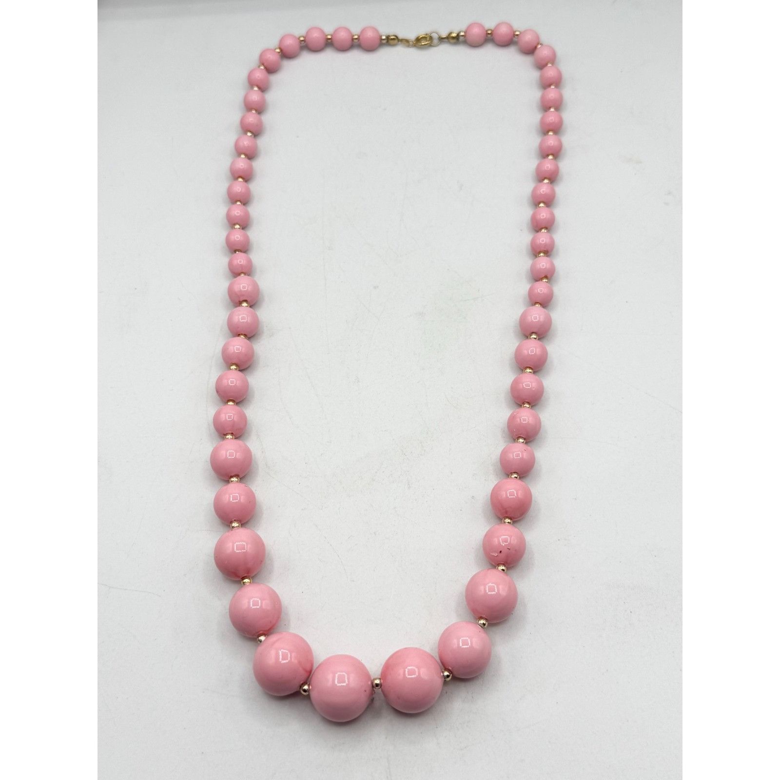 Vintage Vintage pink gold graduating round beaded collar necklace Size ONE SIZE - 3 Thumbnail