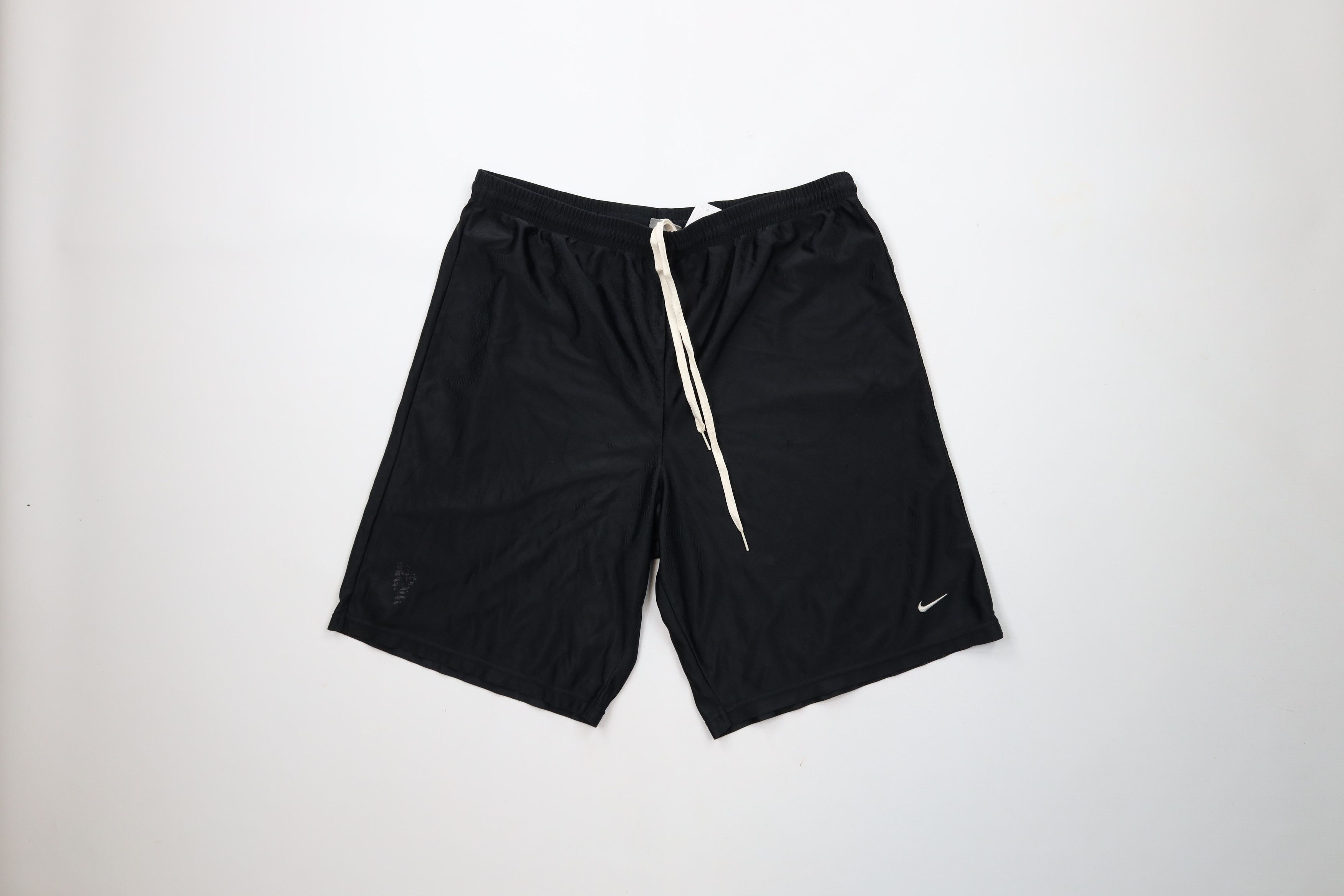 Nike × Vintage Vintage 90s Nike Travis Scott Mini Swoosh Shorts Black USA Size US 34 / EU 50 - 1 Thumbnail