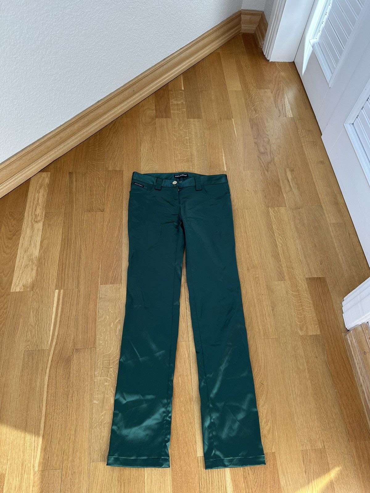 Dolce & Gabbana Dolce Gabbana Women’s Silk Green Pants 38 IT Size 26" / US 2 / IT 38 - 1 Thumbnail