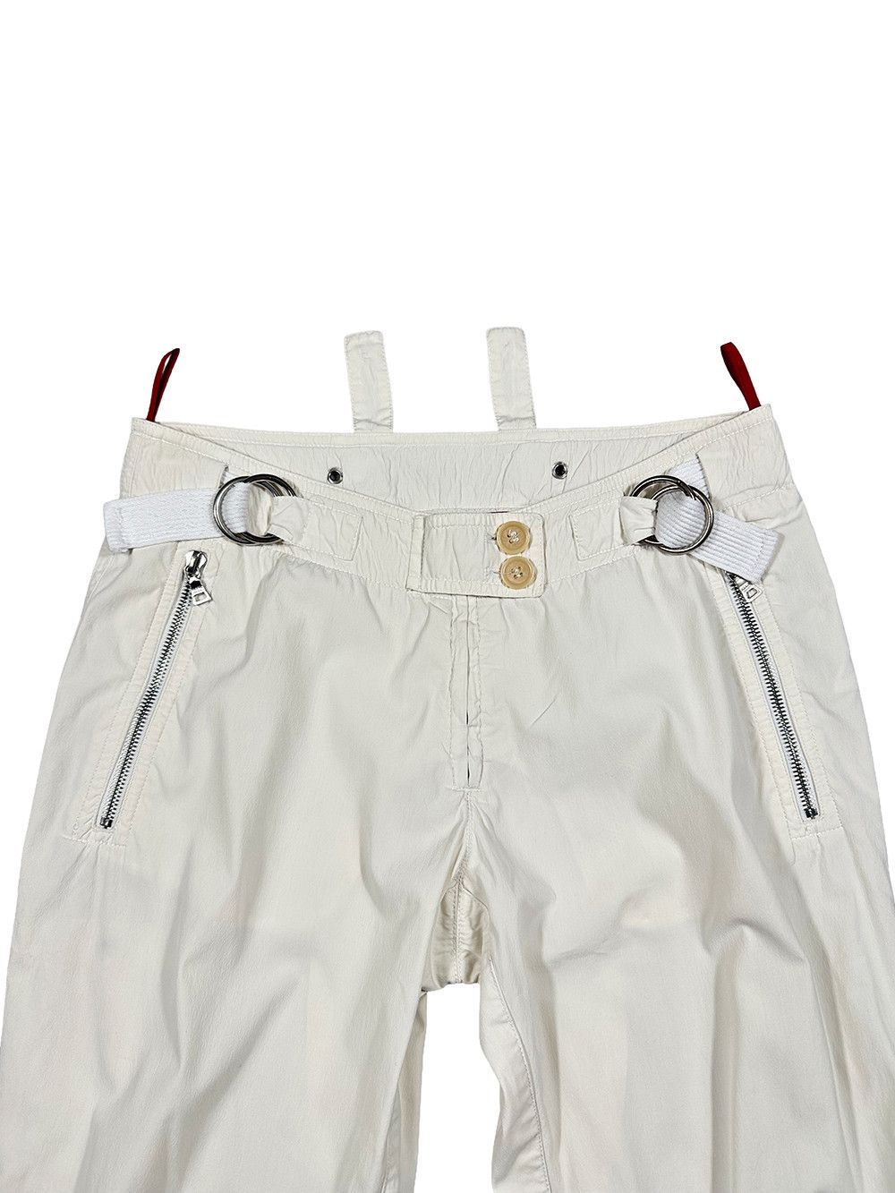Prada Prada White Aviator Zipper Cargo Capri Pant Size 26" / US 2 / IT 38 - 4 Thumbnail