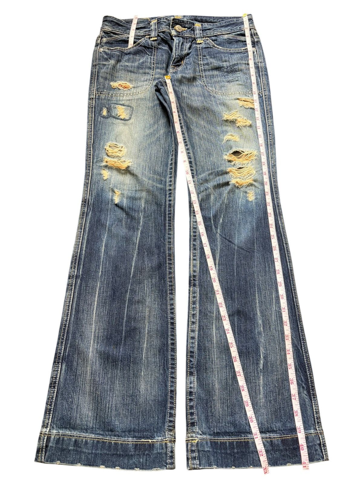 Diesel Vintage Japanese Brand Rusty Wash Distress Flare Jeans Size 31" - 7 Thumbnail