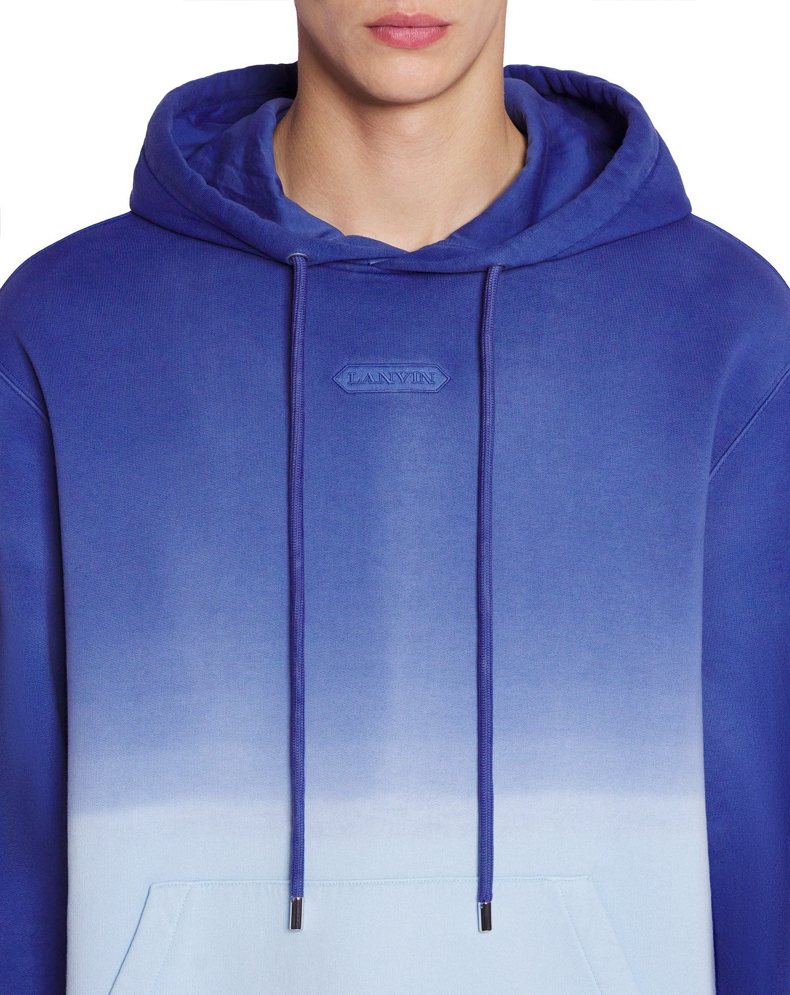 Lanvin o1mle0825 Oversized Hoodie With A Gradient Effect In Blue Size US M / EU 48-50 / 2 - 5 Thumbnail