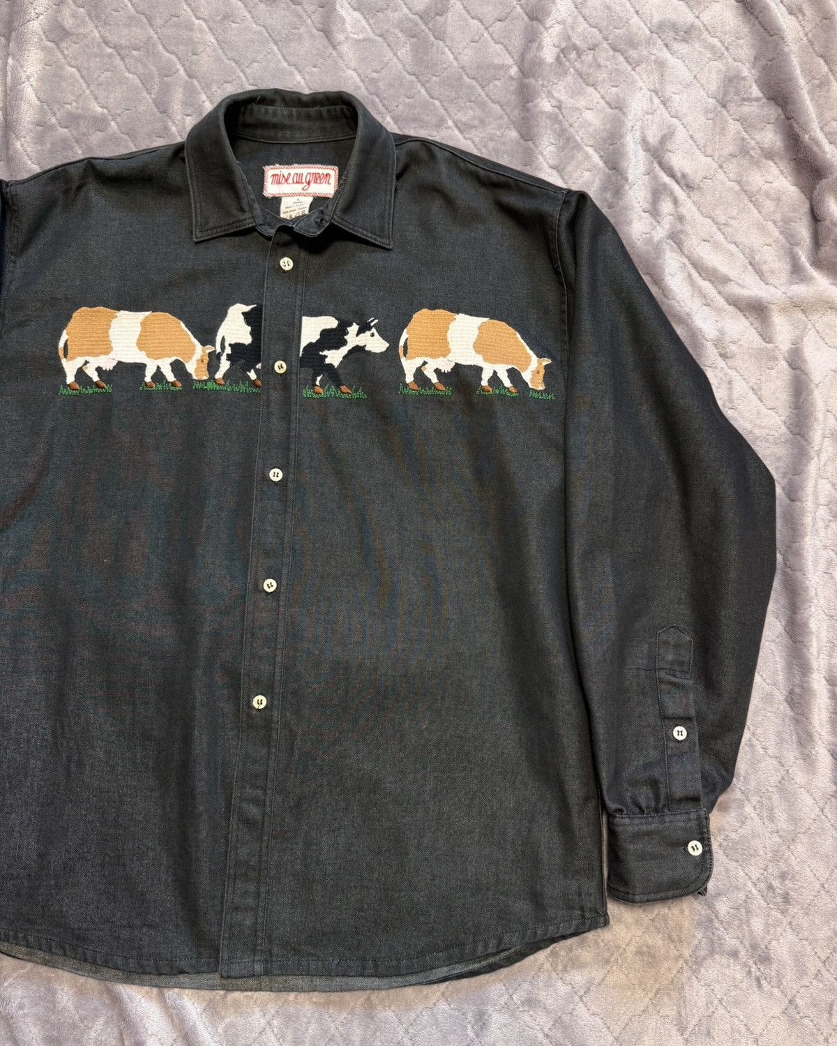 If Six Was Nine × Vintage Vintage Mise Au Green Shirt Buttons up Size US L / EU 52-54 / 3 - 3 Thumbnail