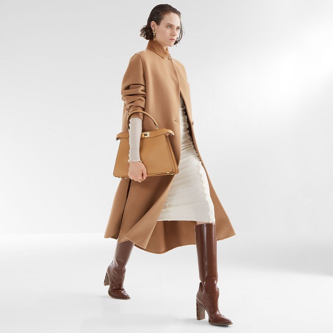Fendi o1w1db10825 FB0957 Coat in Brown Size S / US 4 / IT 40 - 4 Thumbnail