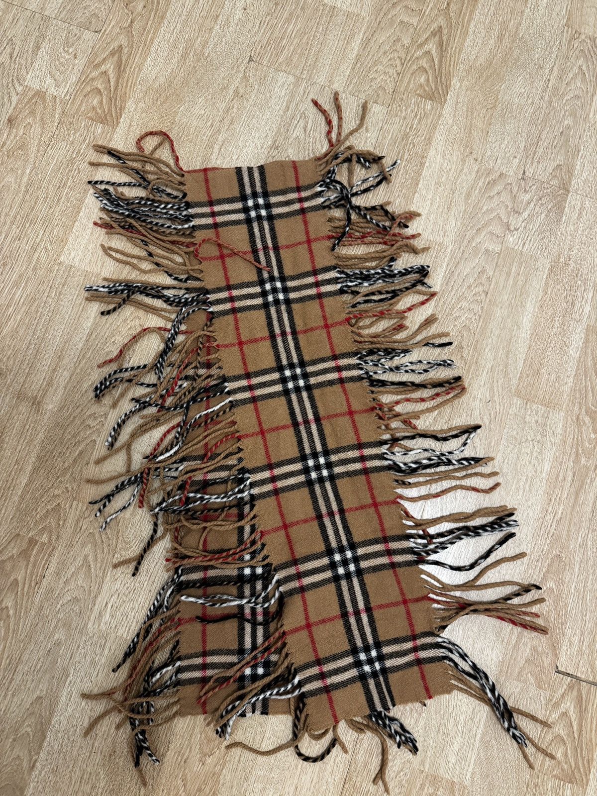Burberry Burberry Lambswool Nova Check Scarf – Beige/Camel – Vintage Size ONE SIZE - 2 Thumbnail