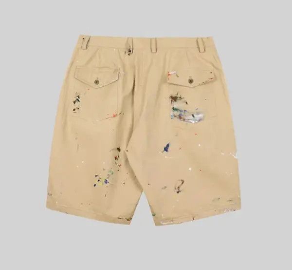 Japanese Brand 20SS Indigo Union Japan Khaki distressed Splash Shorts Size US 32 / EU 48 - 1 Thumbnail