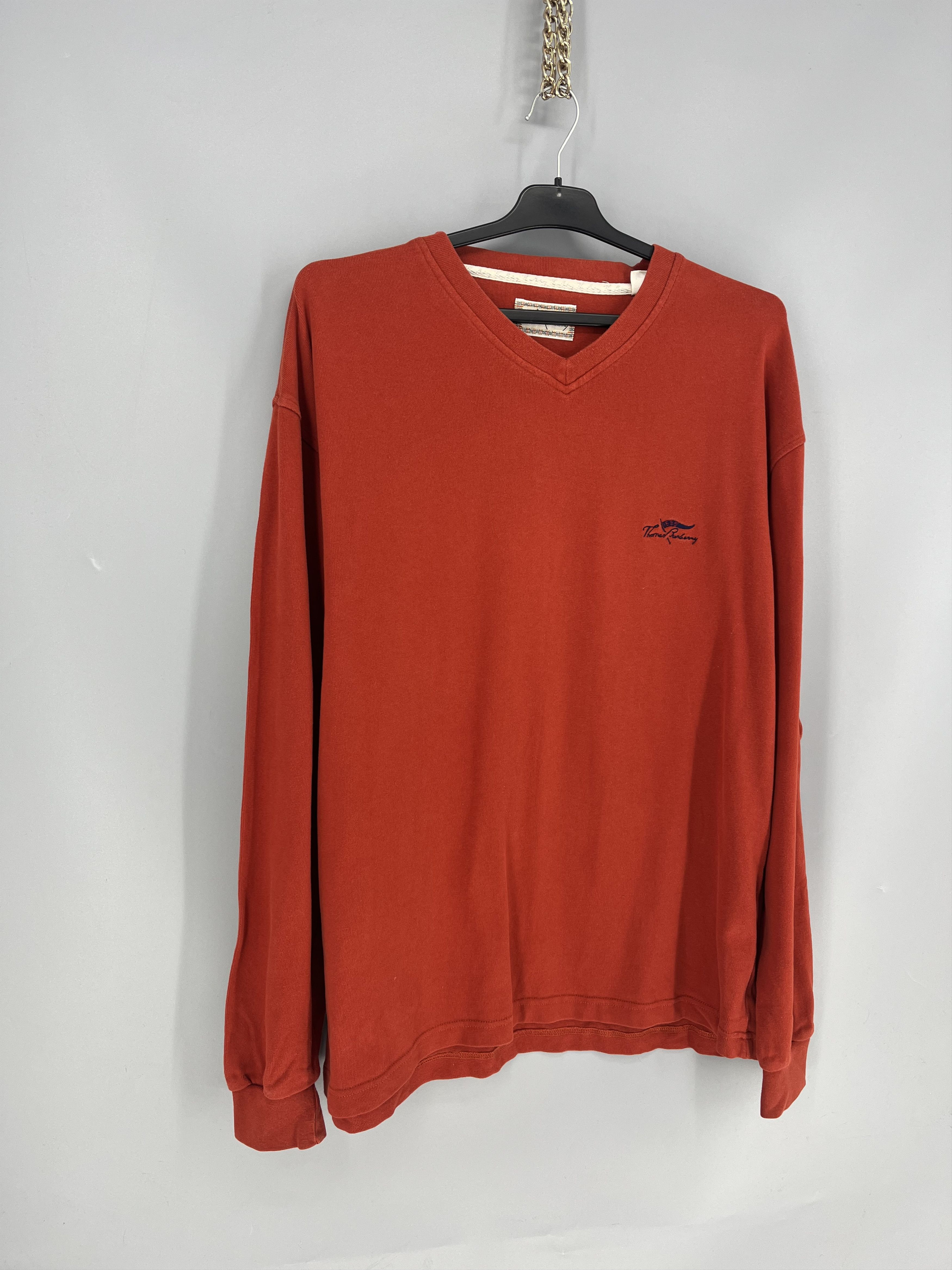 Burberry Large orange Thomas Burberry v neck jumper Size US XL / EU 56 / 4 - 2 Thumbnail