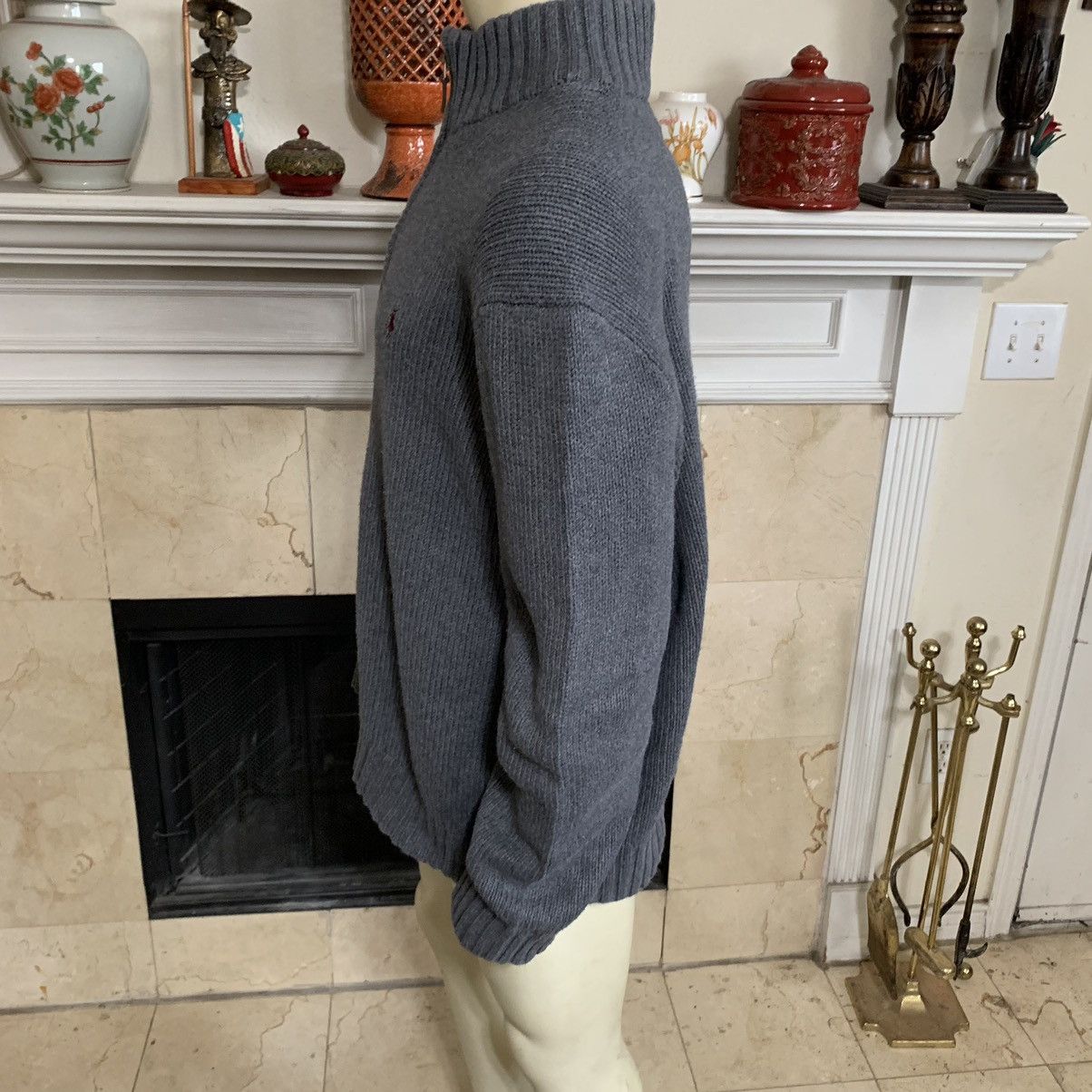 Polo Ralph Lauren Half Zip Mock neck 100% cotton sweater Size US XXL / EU 58 / 5 - 7 Thumbnail