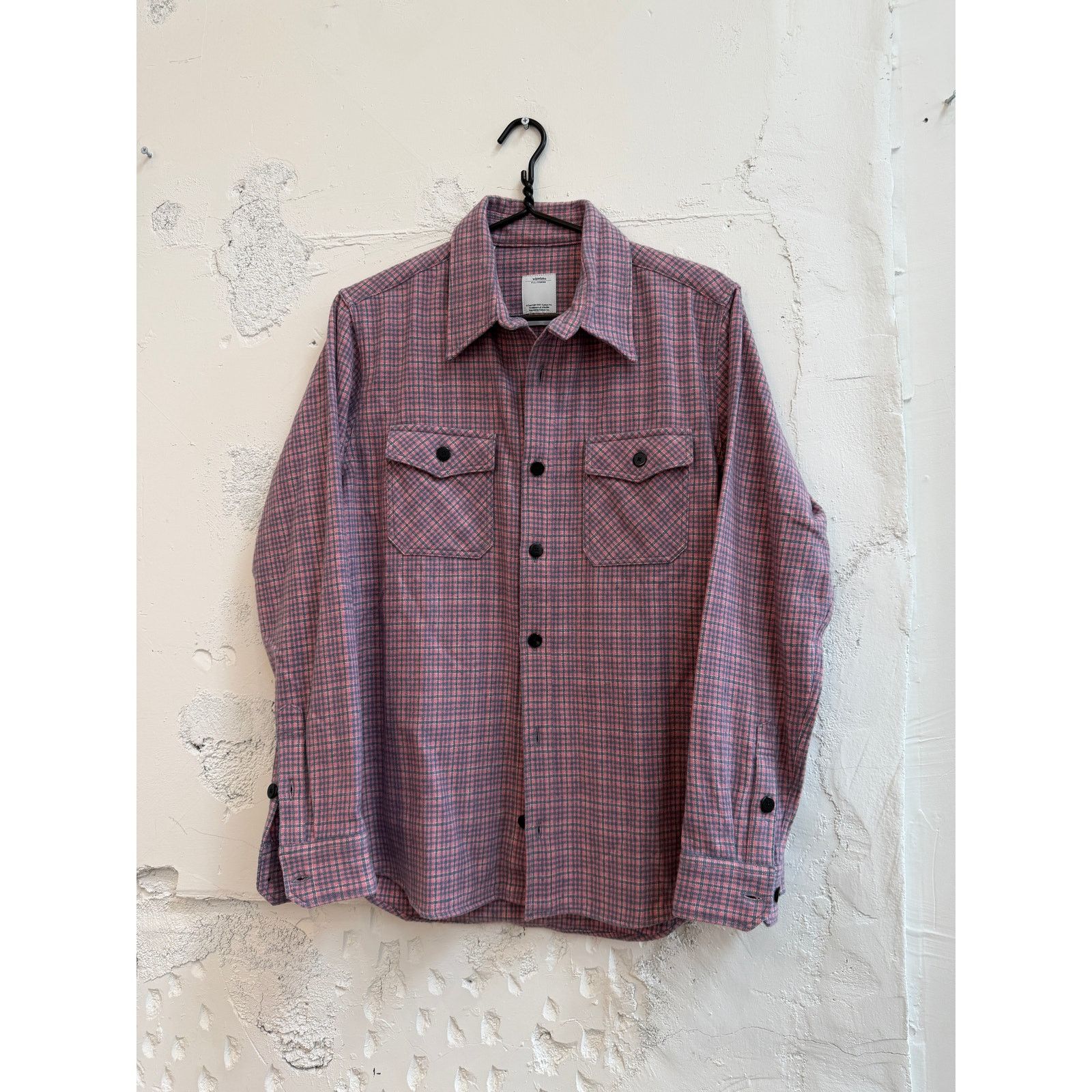 visvim Pink Plaid Flannel Shirt