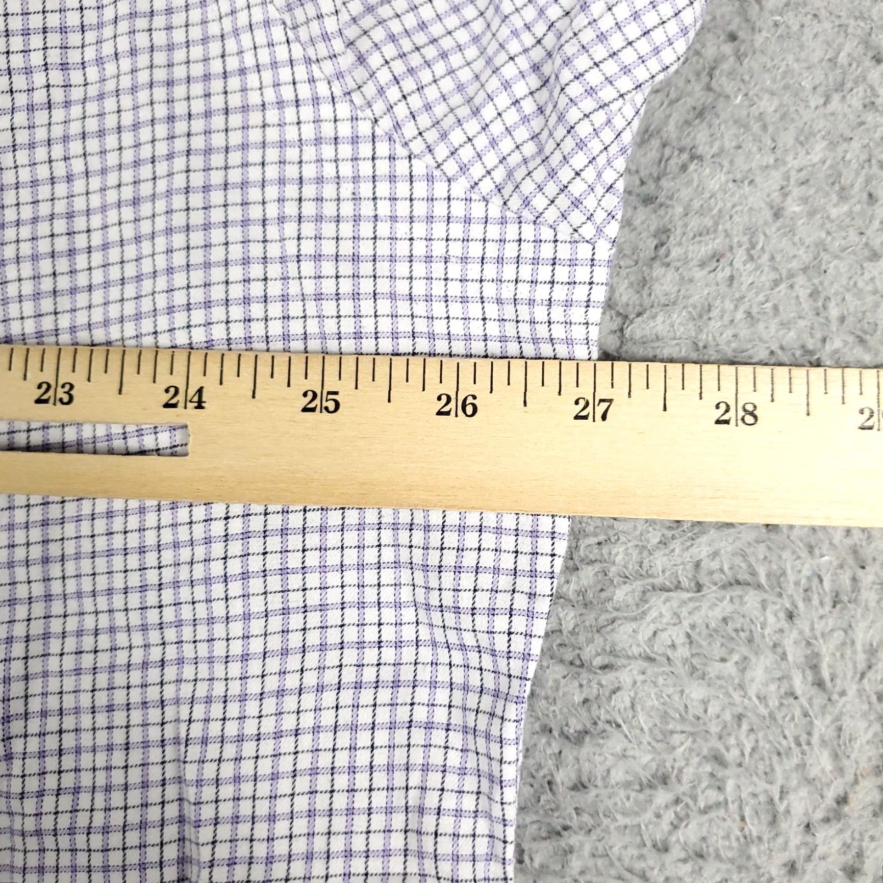 Ralph Lauren Ralph Lauren Shirt Mens Size 17 Purple Check Dress Button-Down Long Sleeve - Wool? Cotton - Business Casual - 17 Neck - Regular Fit Mens Size 46R - 7 Thumbnail