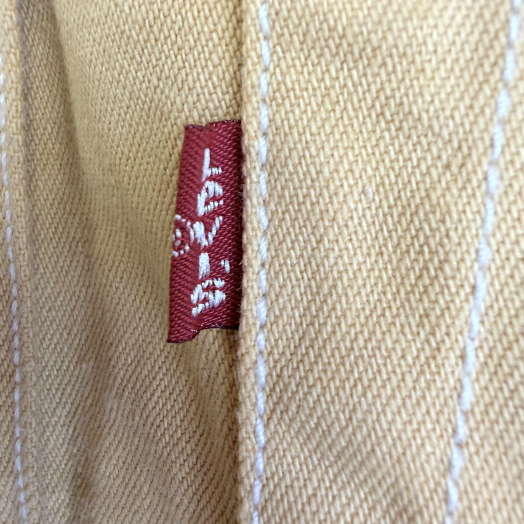 Levi's VINTAGE Levi's Shirt Womens Small Tan Cotton Twill Button Up Two Pockets 90s Size S / US 4 / IT 40 - 4 Thumbnail