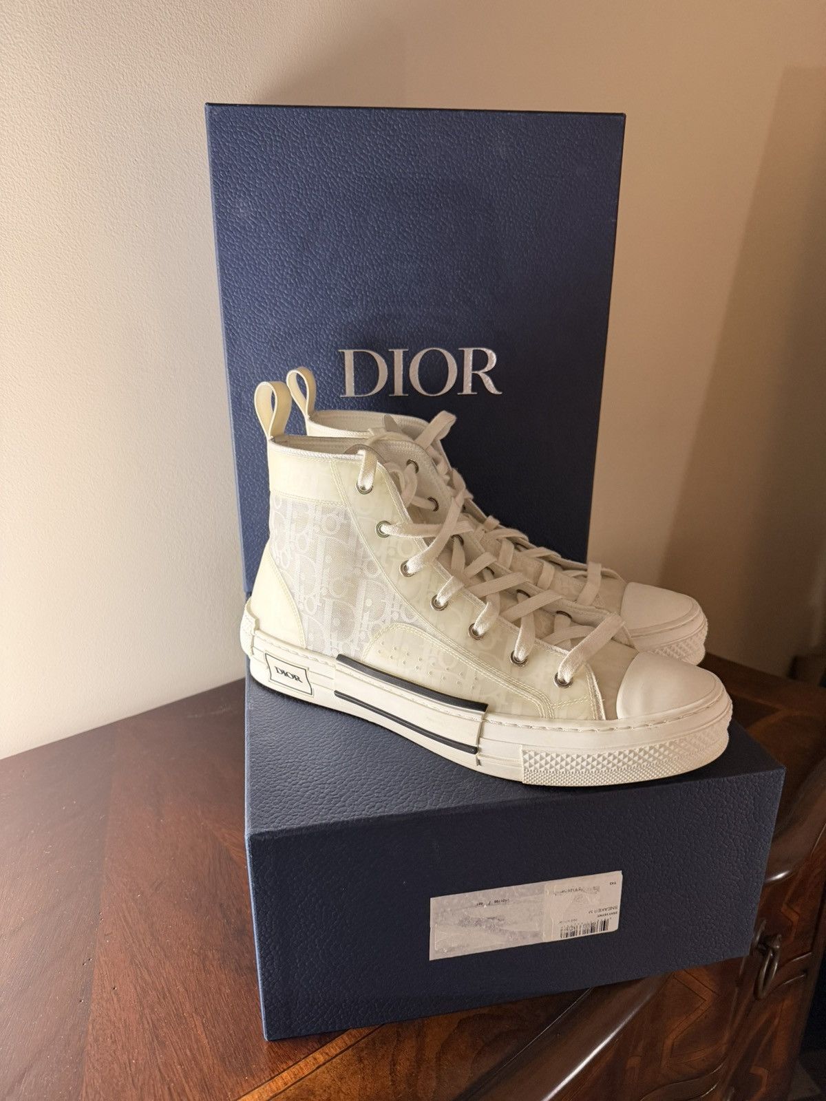 Dior Dior B23 High Top White Oblique Size 43EU Size US 10 / EU 43 - 1 Thumbnail