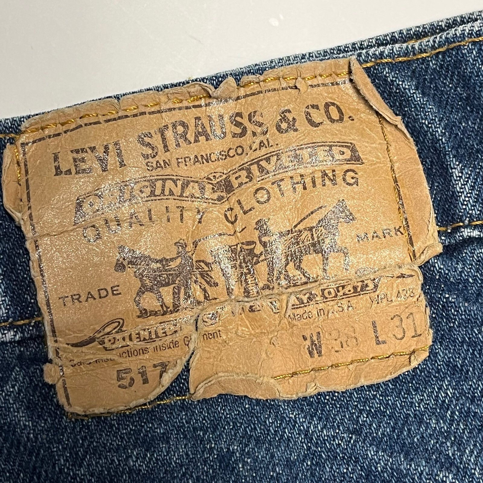 Levi's Vintage 80s Levis 517 Orange Tab Dark Wash Jeans Mens 38x31 Size US 38 / EU 54 - 9 Thumbnail