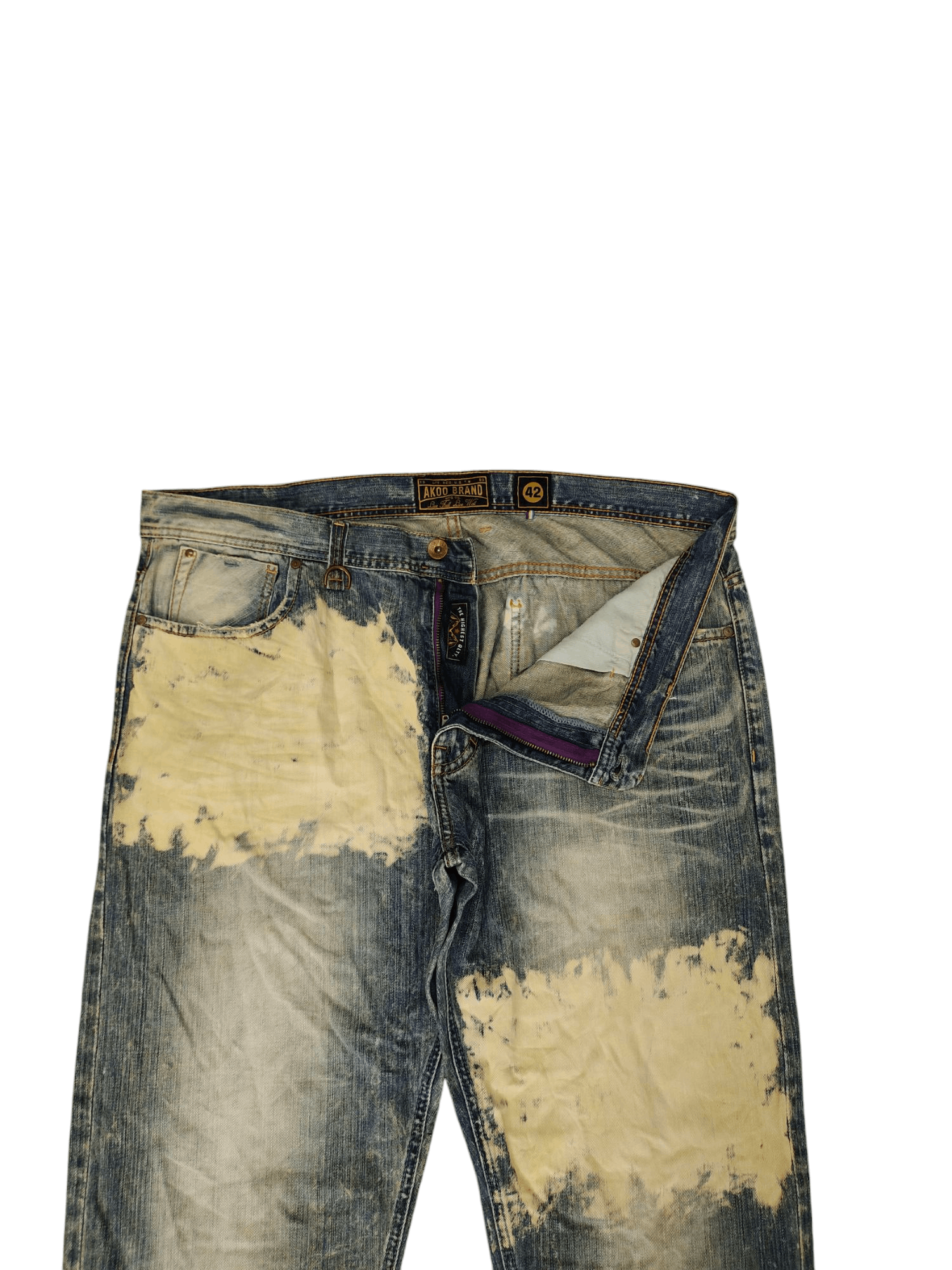 Comme des Garcons × Undercover Baggy Jeans Akoo Brand Acid Wash Distress Denim Wide Leg Size US 42 / EU 58 - 8 Thumbnail