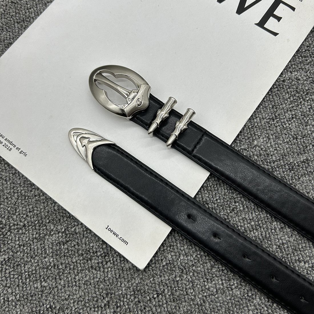 Japanese Brand × Vintage Pu leather alloy buckle waist strap Size 30 - 5 Thumbnail