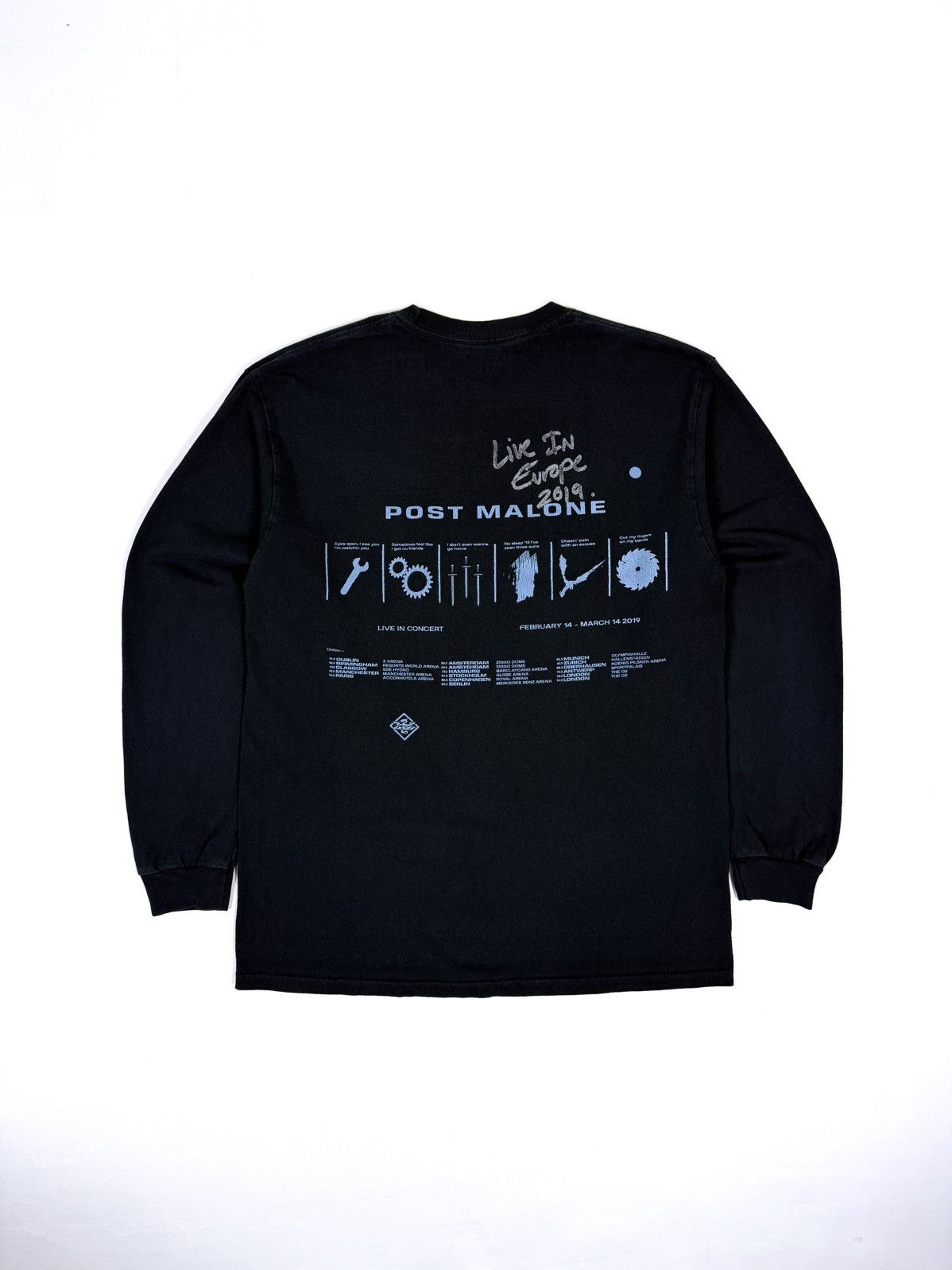 Rap Tees 2019 Post Malone Live in Europe Tour Long Sleeve Shirt Size US M / EU 48-50 / 2 - 6 Thumbnail
