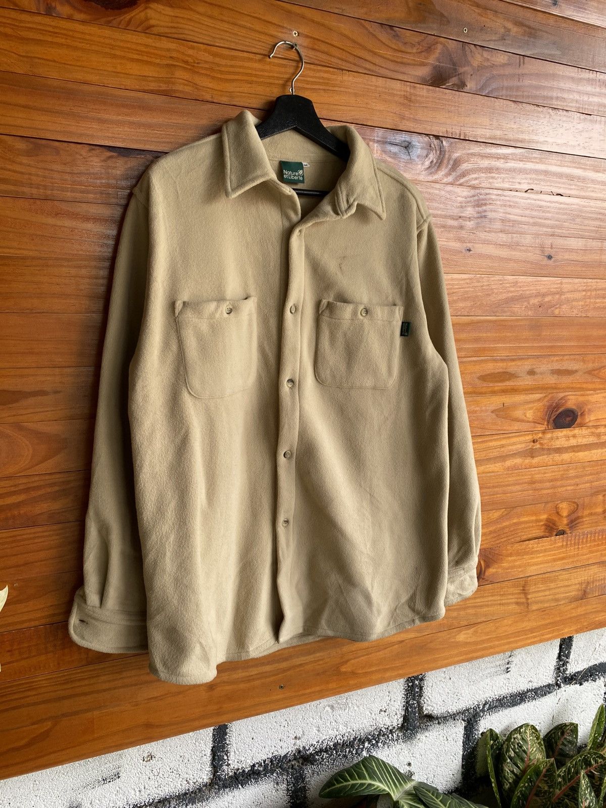 Vintage Nature et Liberté Beige Fleece Shirt Jacket | Minimalist Size US M / EU 48-50 / 2 - 5 Thumbnail