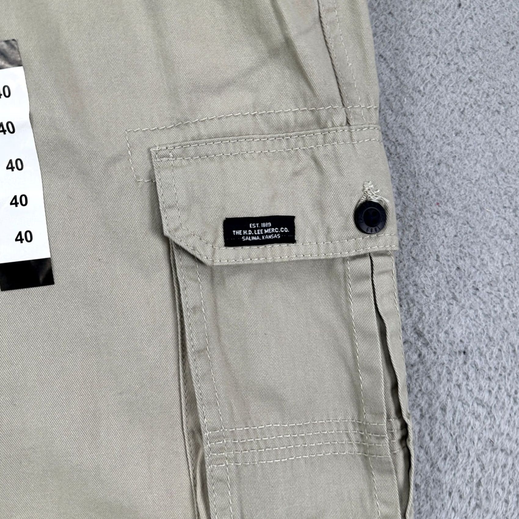 Lee Lee Mens Cargo Shorts 40 Beige Pull On Drawstring Stretch Flat Front Pockets NEW Size US 40 / EU 56 - 5 Thumbnail