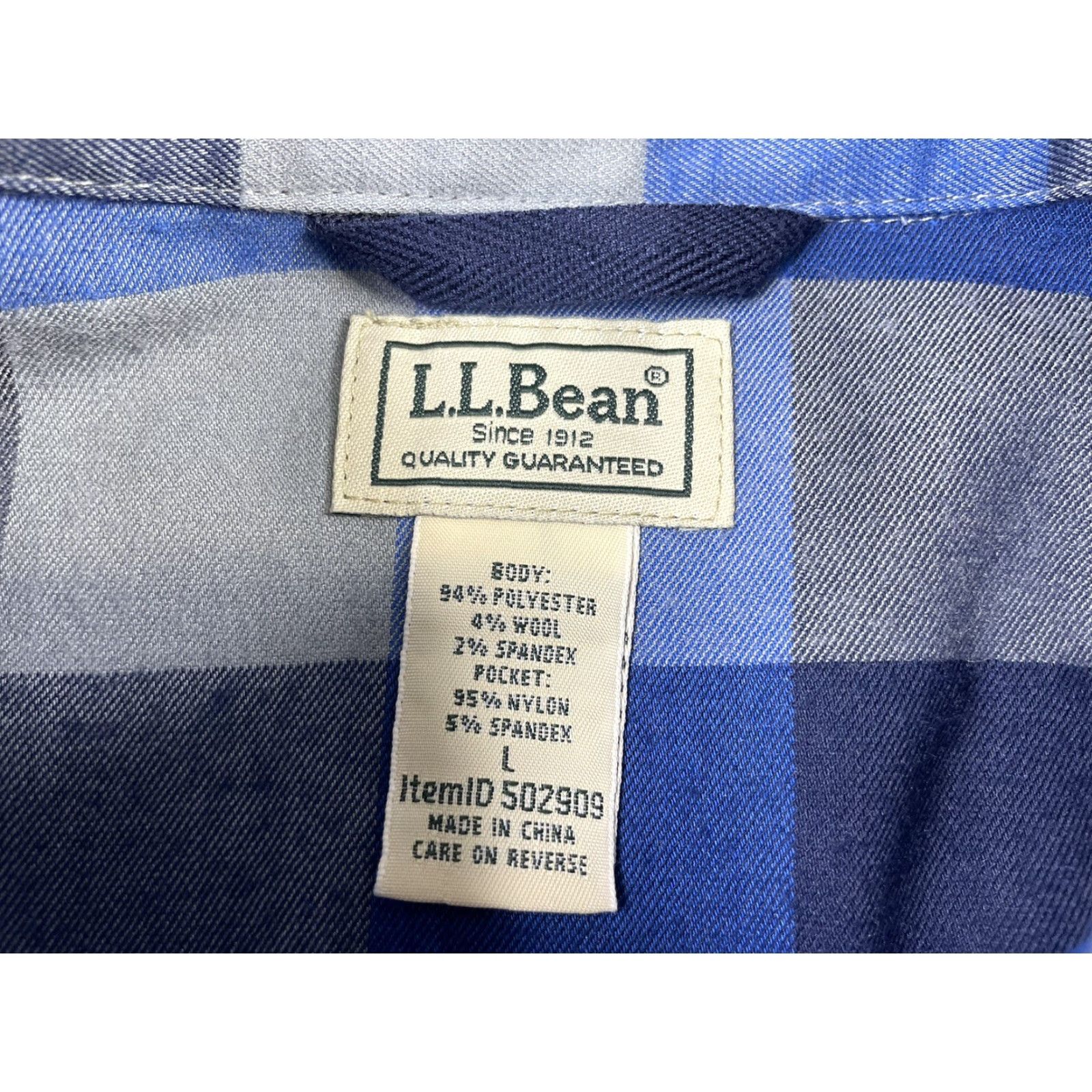Vintage LL Bean Men Blue Plaid Check Long Sleeve Button-Down Shirt Large Size US L / EU 52-54 / 3 - 3 Thumbnail