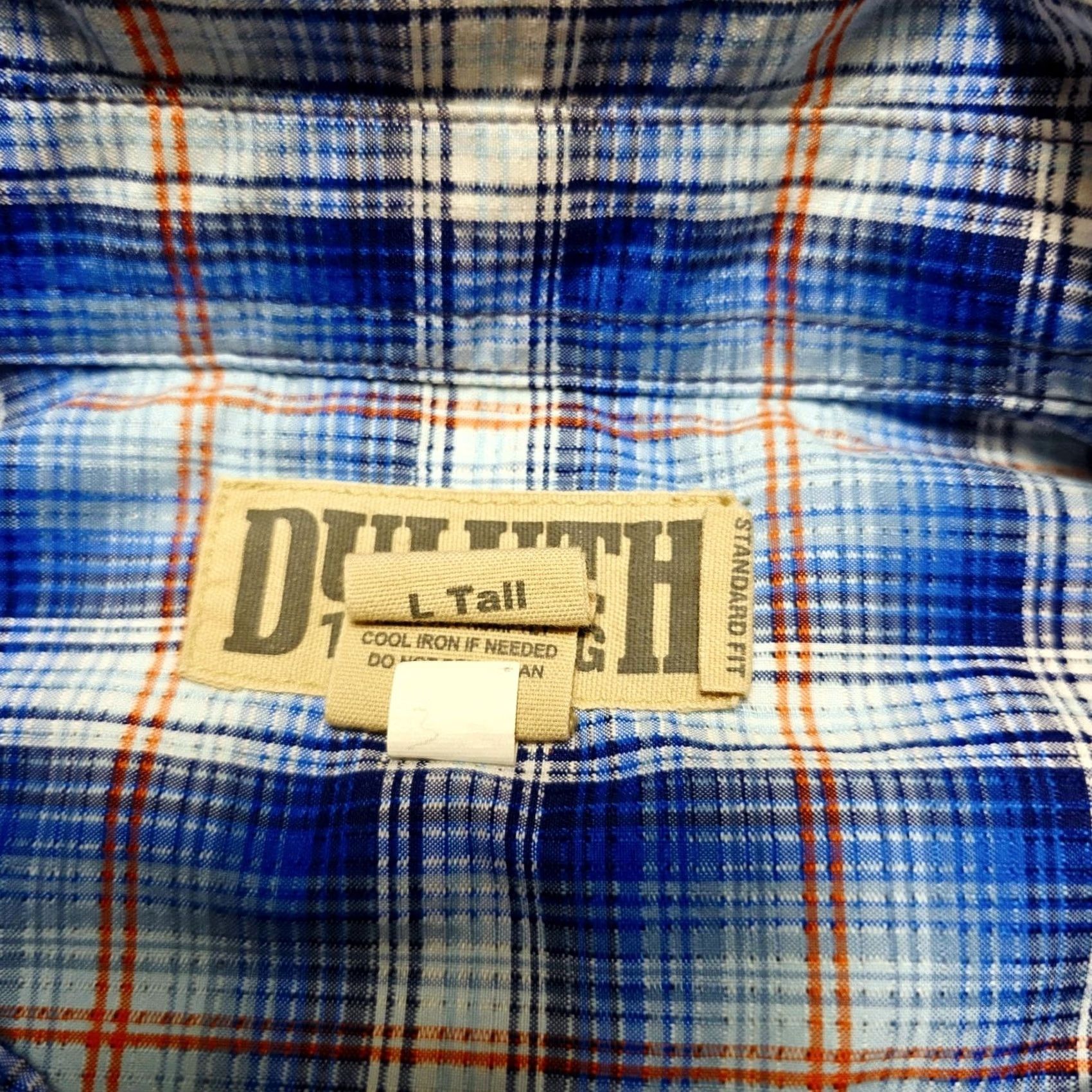 Vintage Duluth Trading Co. Men's Shirt LT Plaid Blue Short Sleeve Button-Up Regular Fit Casual Outdoor / Classic Fish Blue Size US L / EU 52-54 / 3 - 3 Thumbnail