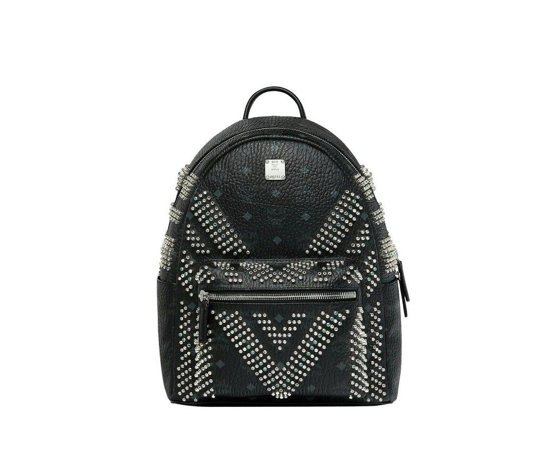 MCM Men's Black Crystal Studs Graded M Visetos Stark Backpack Size ONE SIZE - 1 Thumbnail