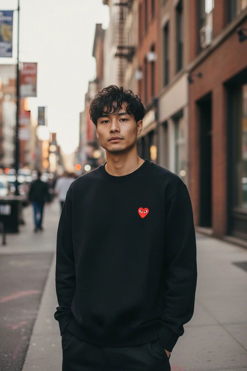 Comme des Garcons PLAY FW13 Comme des Garcons Play Heart Logo Crewneck Sweatshirt Size US M / EU 48-50 / 2 - 1 Thumbnail