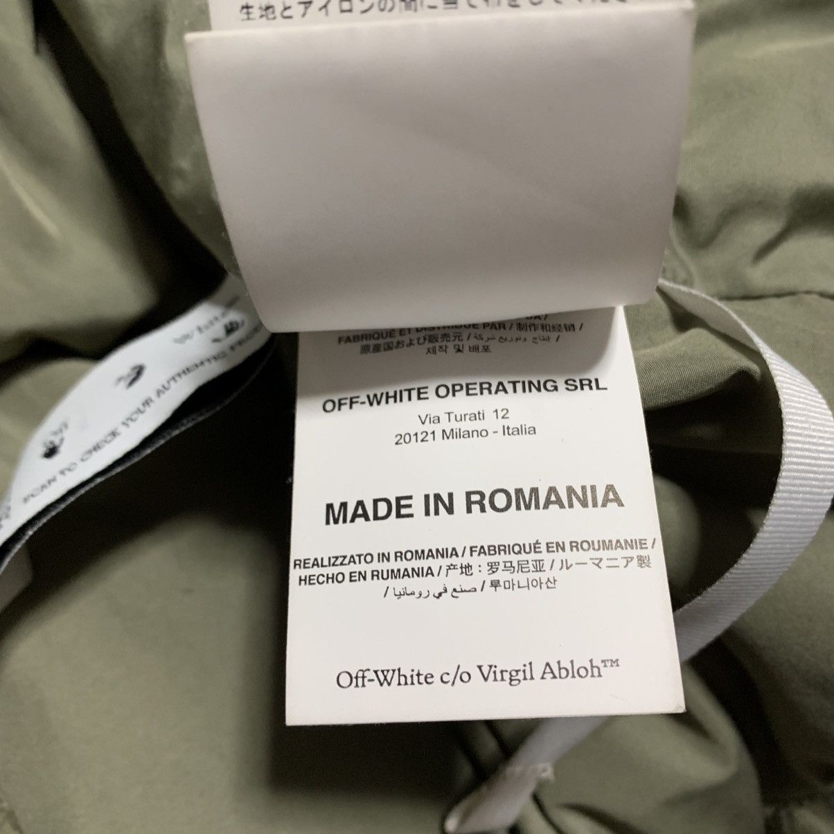 Off-White Off White Medium Puffer Logo Patch Army Green Jacket Virgil Size US M / EU 48-50 / 2 - 15 Thumbnail