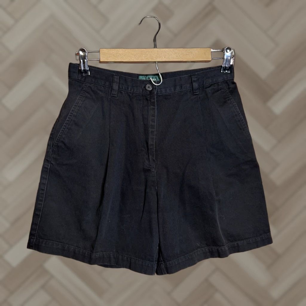 Ralph Lauren Vintage Lauren Ralph Lauren Women's Black Hi-Rise Pleated Front Shorts Size 6 Size 28" / US 6 / IT 42 - 1 Thumbnail