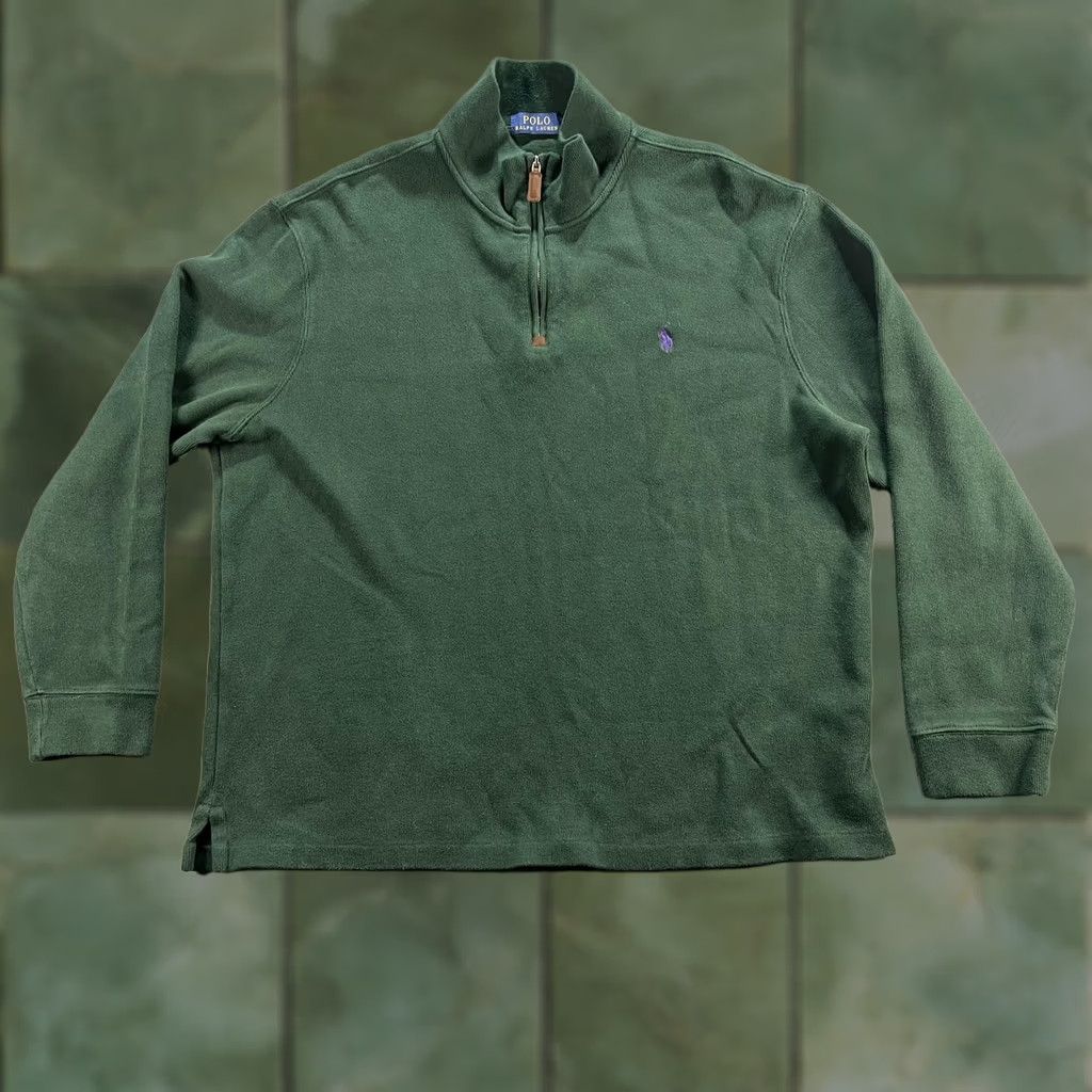 Polo Ralph Lauren Polo Ralph Lauren Sweater Mens XL Pullover Mock Neck Half Zip Green 1/4 Zip Knit Classic Polo Pony Logo Mock Neck Pullover Sweater Size US XL / EU 56 / 4 - 1 Thumbnail