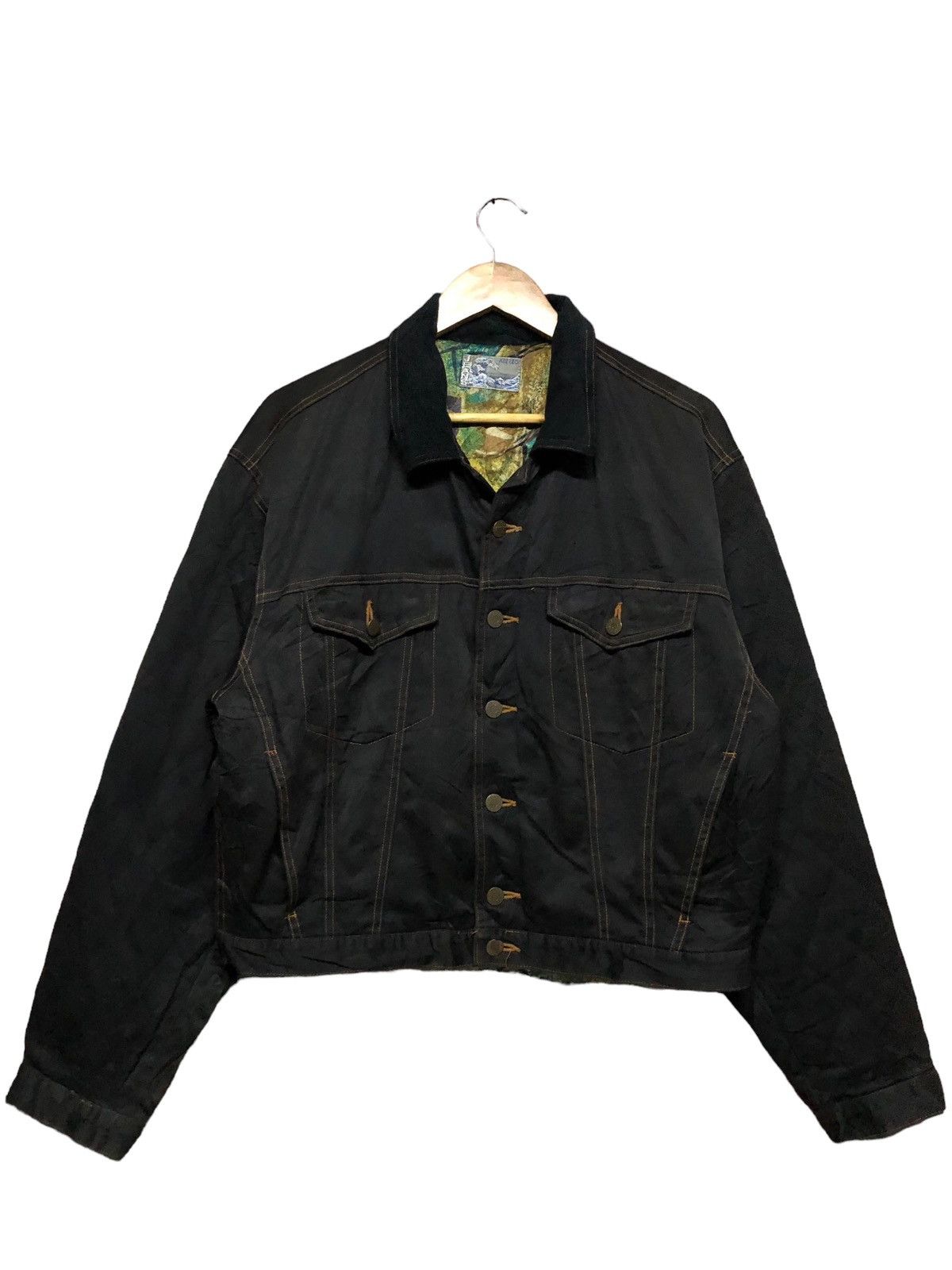 Kenzo × Vintage Vtg🔥Luxury Kenzo Jeans Black Trucker Denim Jacket Size US L / EU 52-54 / 3 - 2 Thumbnail