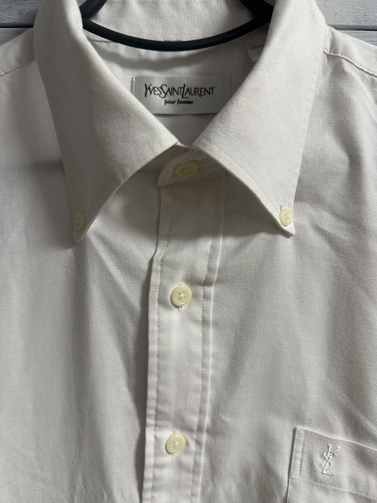 Vintage Rare Luxury Shirt Yves Saint Laurent Vintage YSL Size US L / EU 52-54 / 3 - 3 Thumbnail
