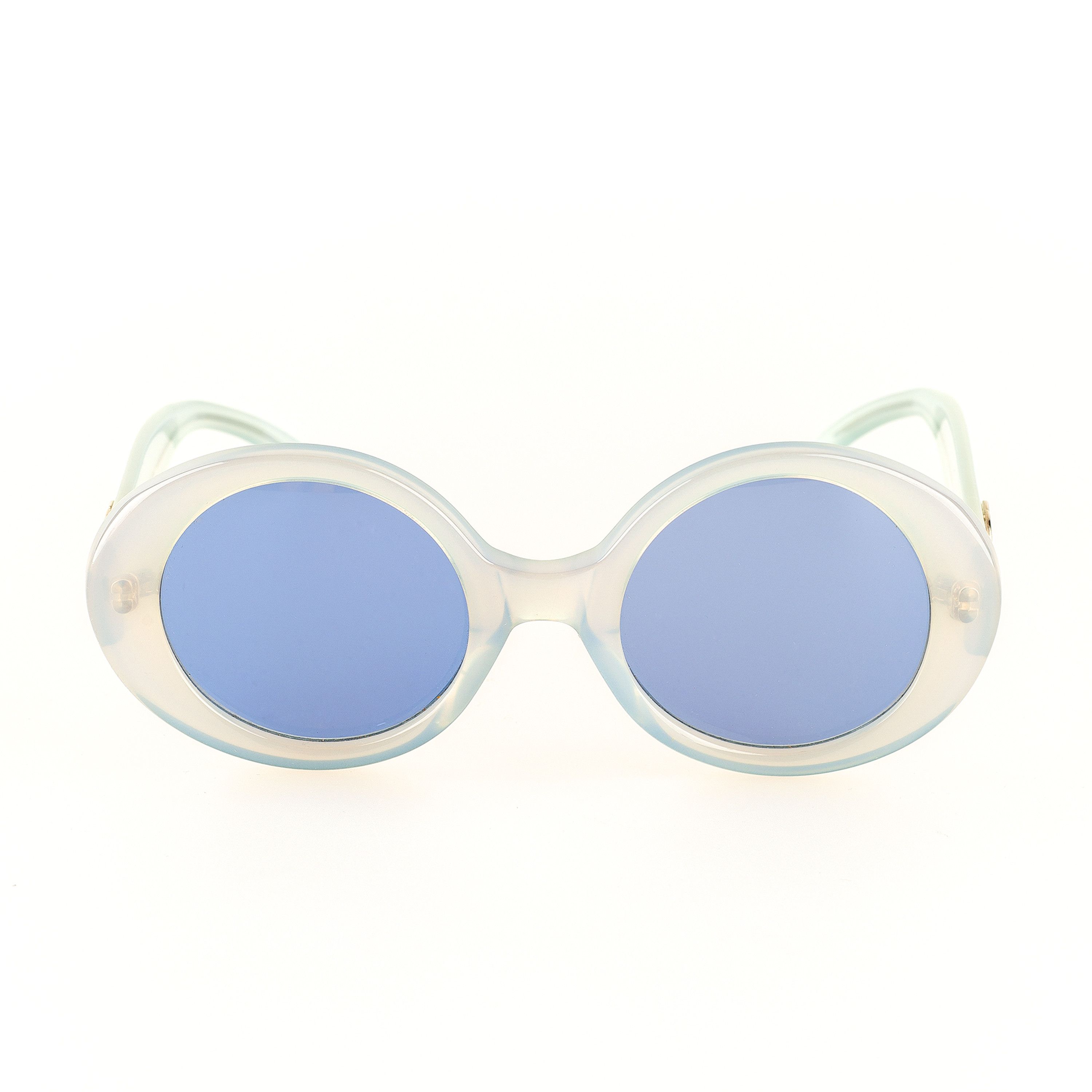 Gucci Gucci GG 2410/S 5BY Rounded Clear Blue Vintage Sunglasses Size ONE SIZE - 4 Thumbnail