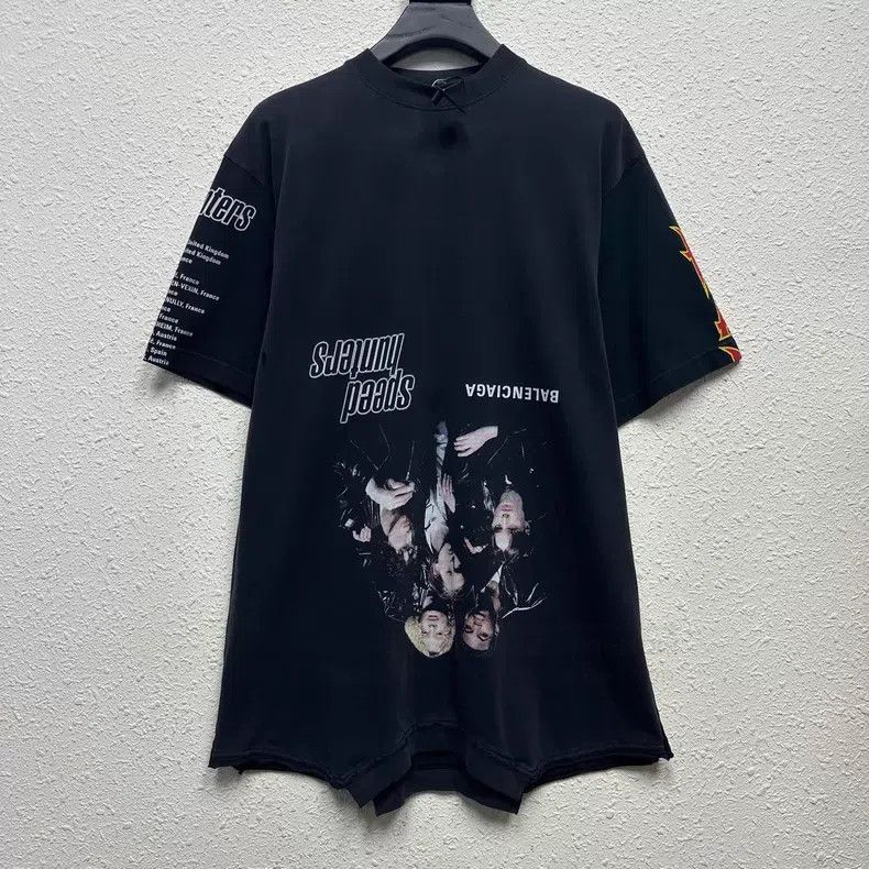 Balenciaga Balenciaga Dual Layer Inverted Band Short Sleeve Size US S / EU 44-46 / 1 - 1 Thumbnail