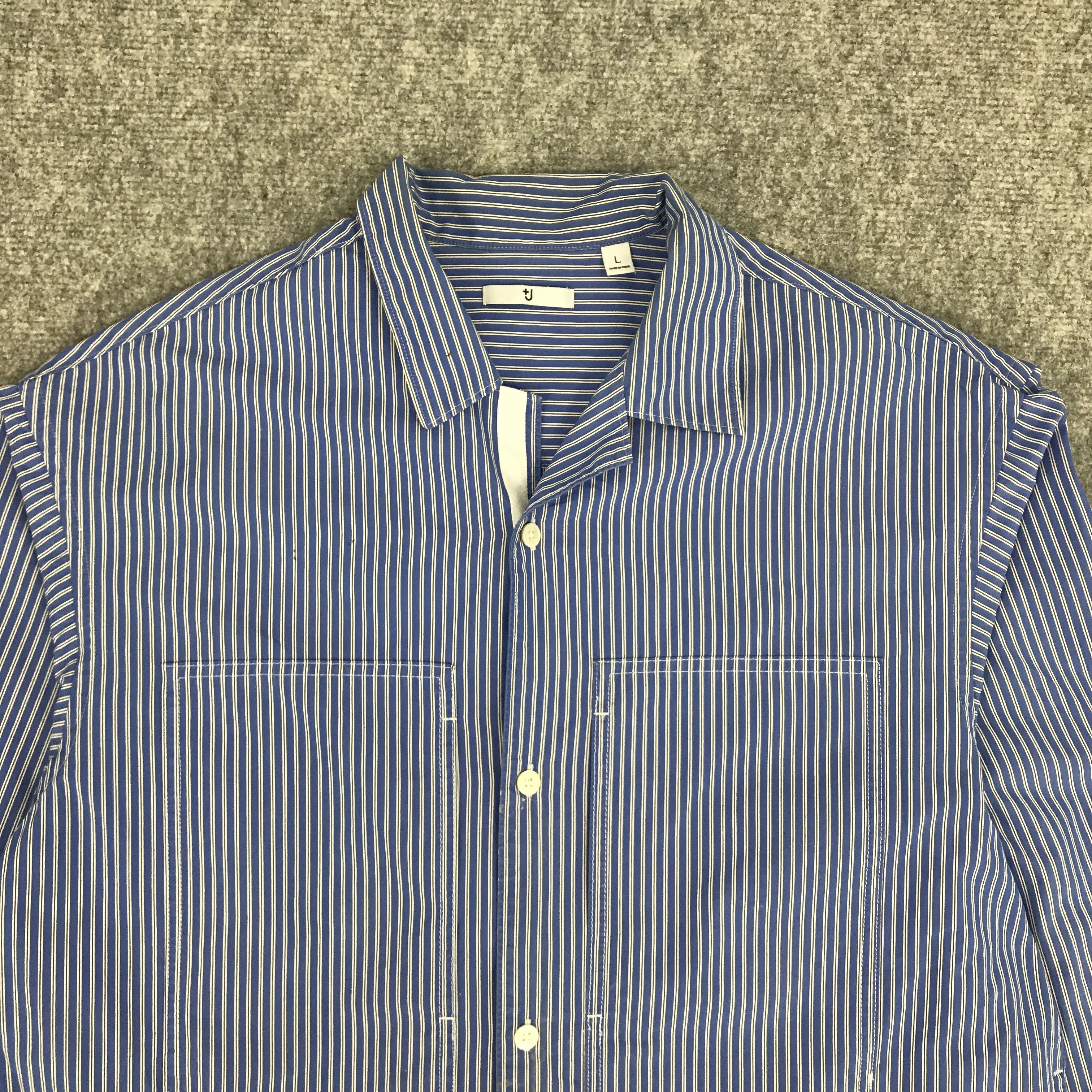 Japanese Brand × Jil Sander × Uniqlo JIL SANDER X UNIQLO STRIPED UP BUTTON JACKET Size US L / EU 52-54 / 3 - 3 Thumbnail